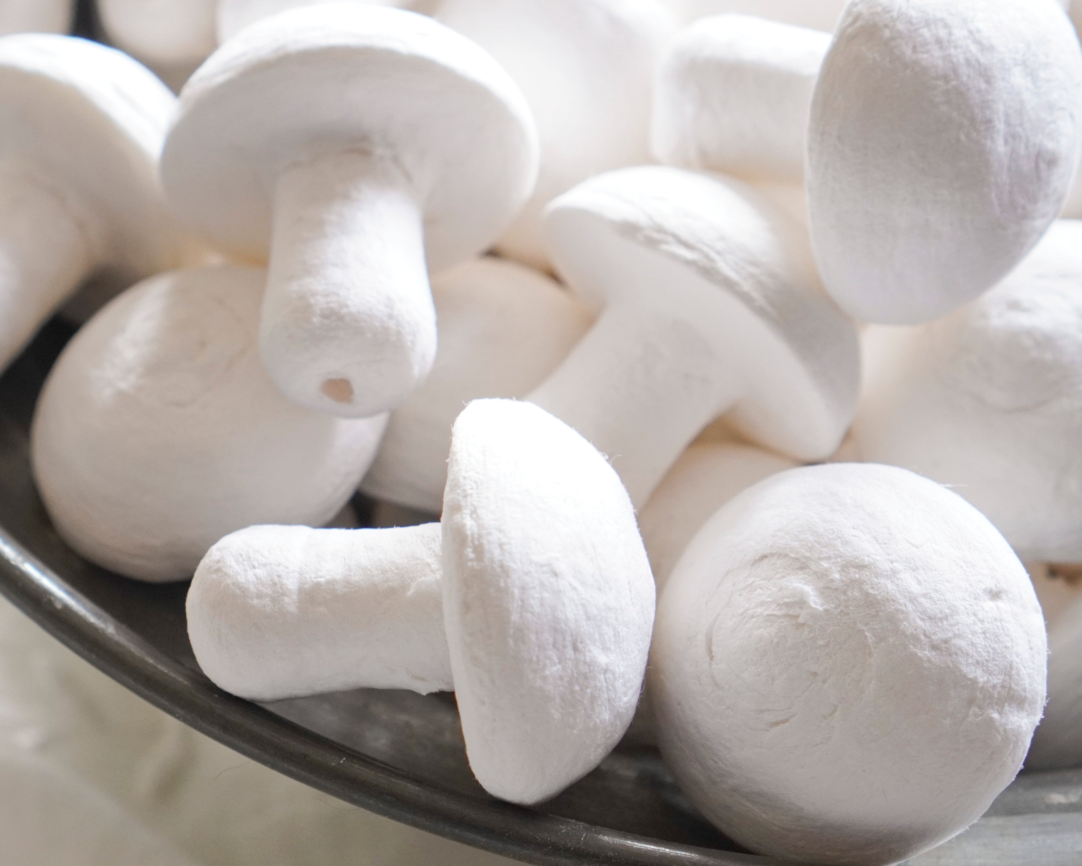 German Craft Mushrooms, 35x40mm Spun Cotton Toadstools, 20 Pcs.