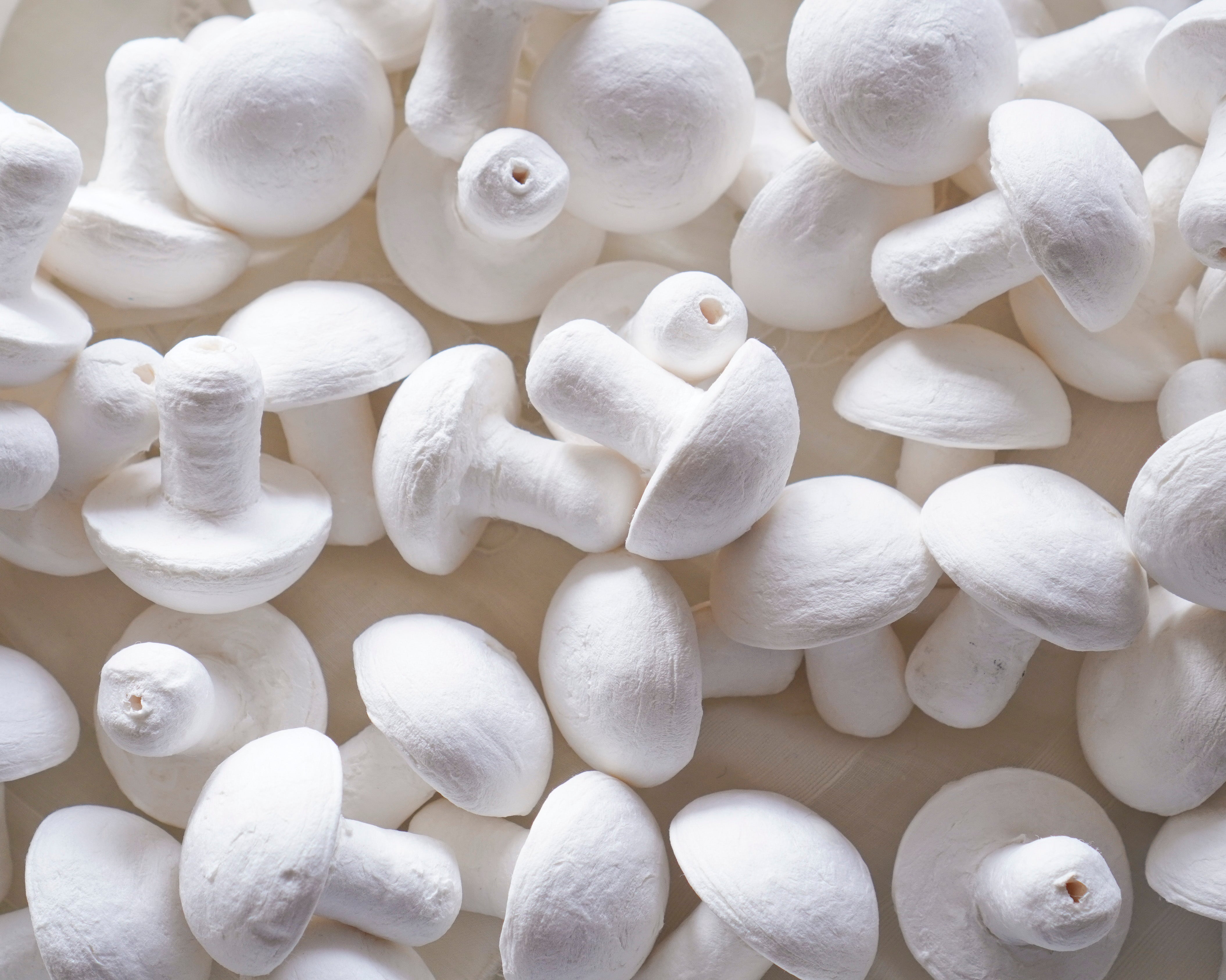 German Craft Mushrooms, 35x40mm Spun Cotton Toadstools, 20 Pcs.