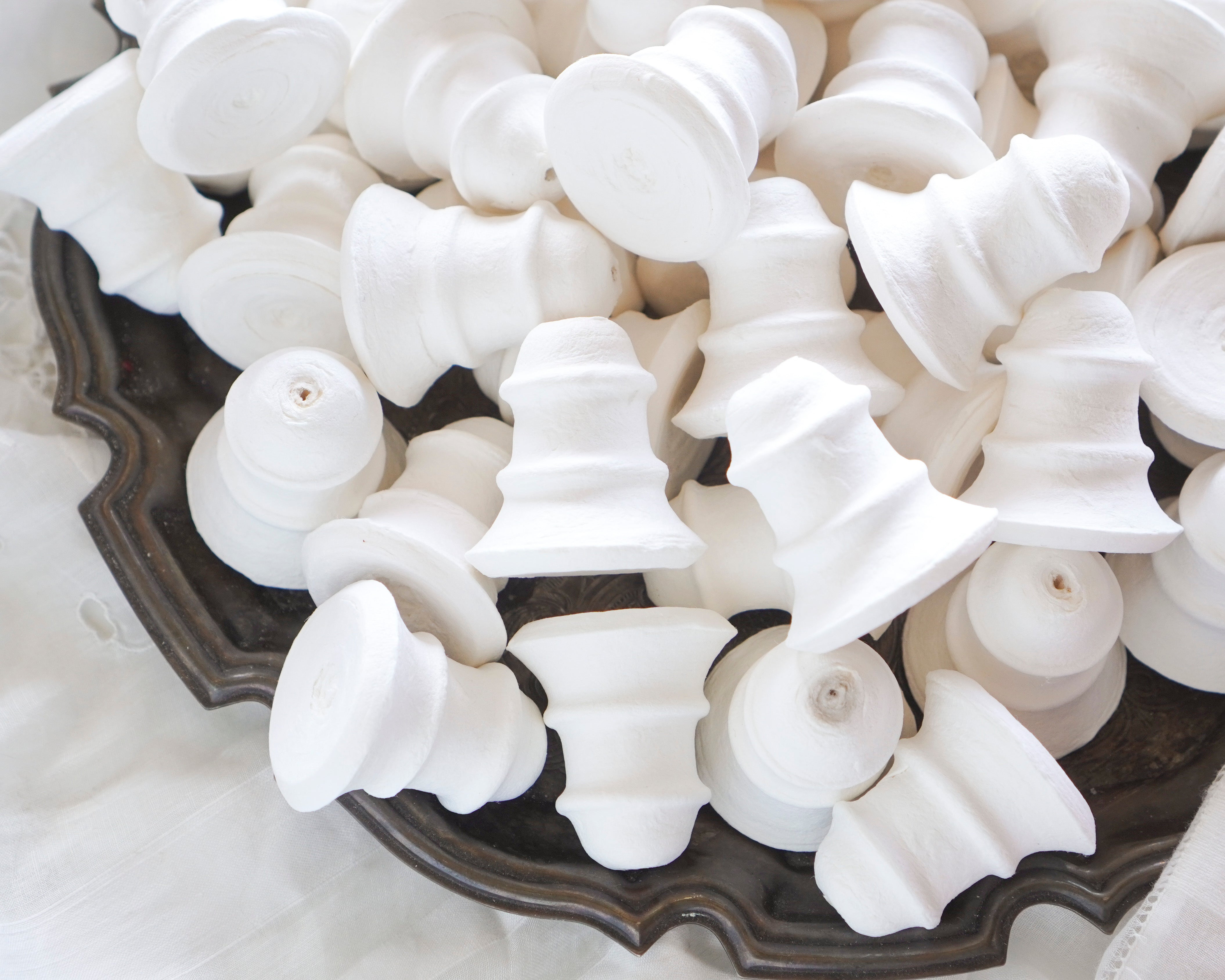Spun Cotton Bells - 40mm Retro Striped Bell Craft Shapes, 12 Pcs.