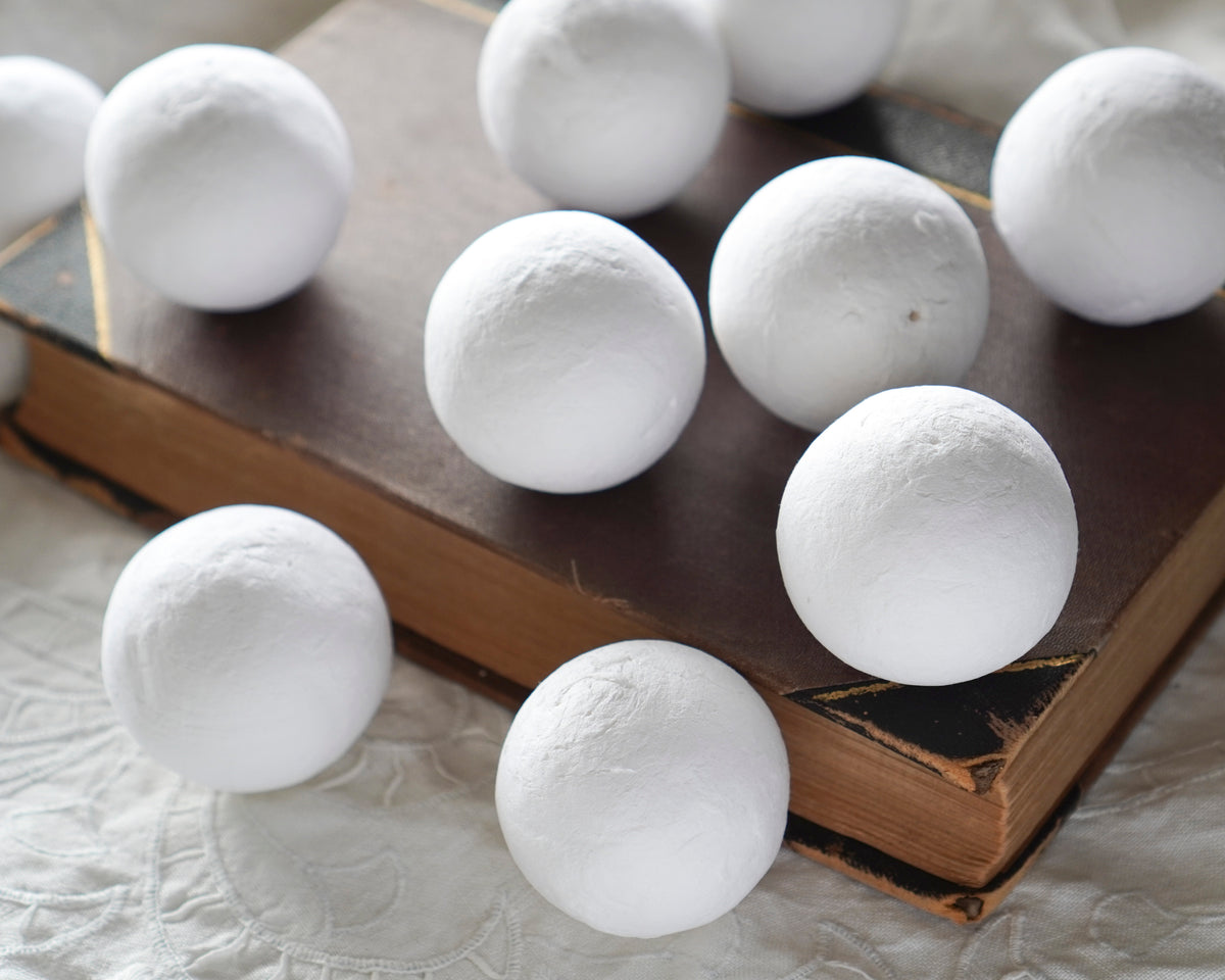 50mm Spun Cotton Balls, German Spun Cotton Craft Shapes, 10 Pcs.