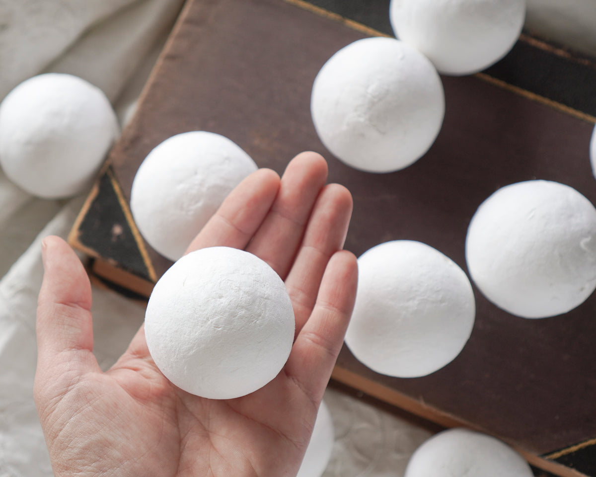 50mm Spun Cotton Balls, German Spun Cotton Craft Shapes, 10 Pcs.