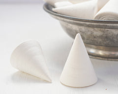 Pointy Spun Cotton Cones, 60 x 45mm Cone Craft Shapes, 6 Pcs.