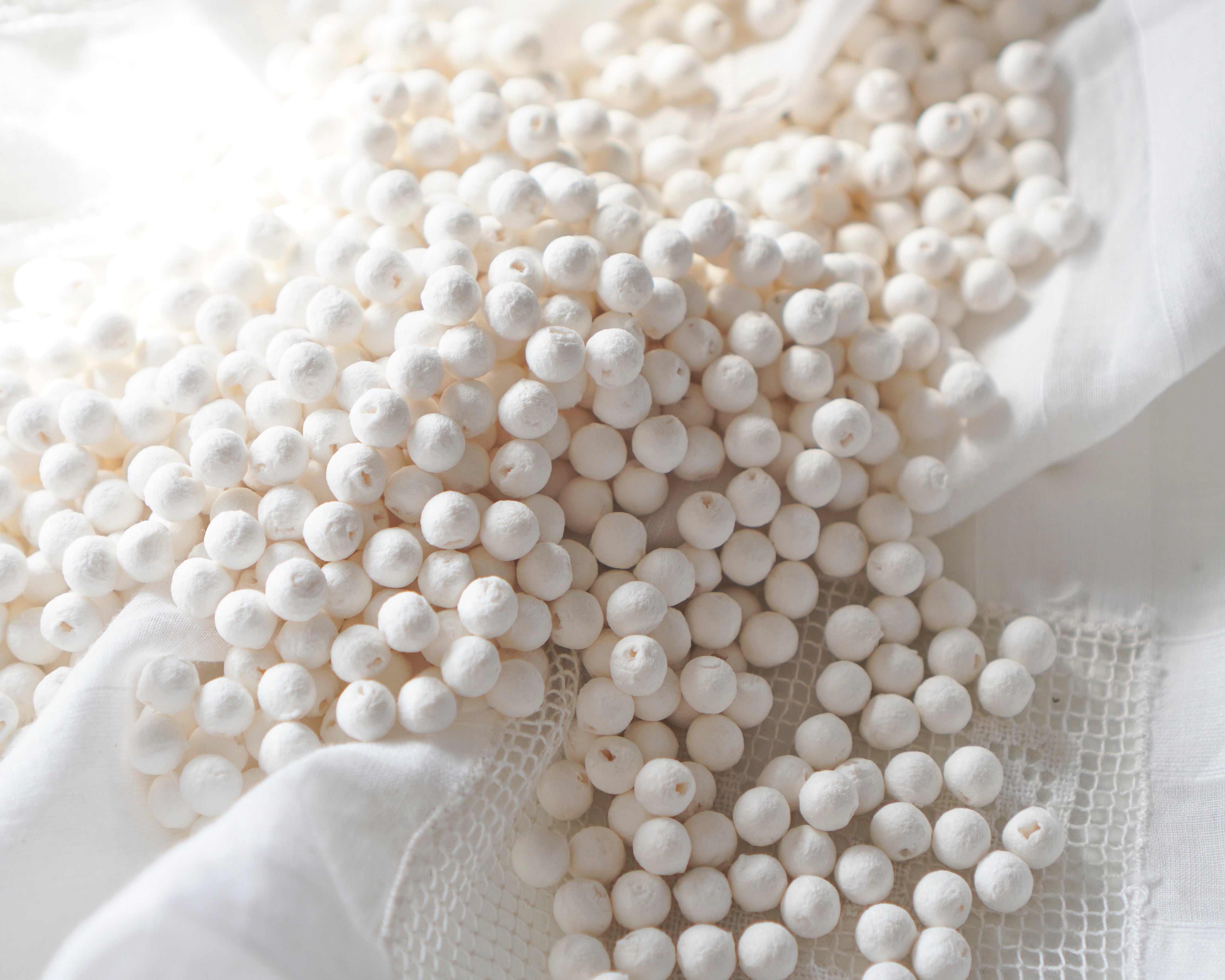 Bulk 6mm Tiny Spun Cotton Balls Paper Ball Craft Shapes, 1000 Pcs.