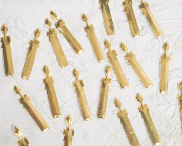 Paper Candles - Die Cut Gold Foil Candle Shapes, 20 Pcs.