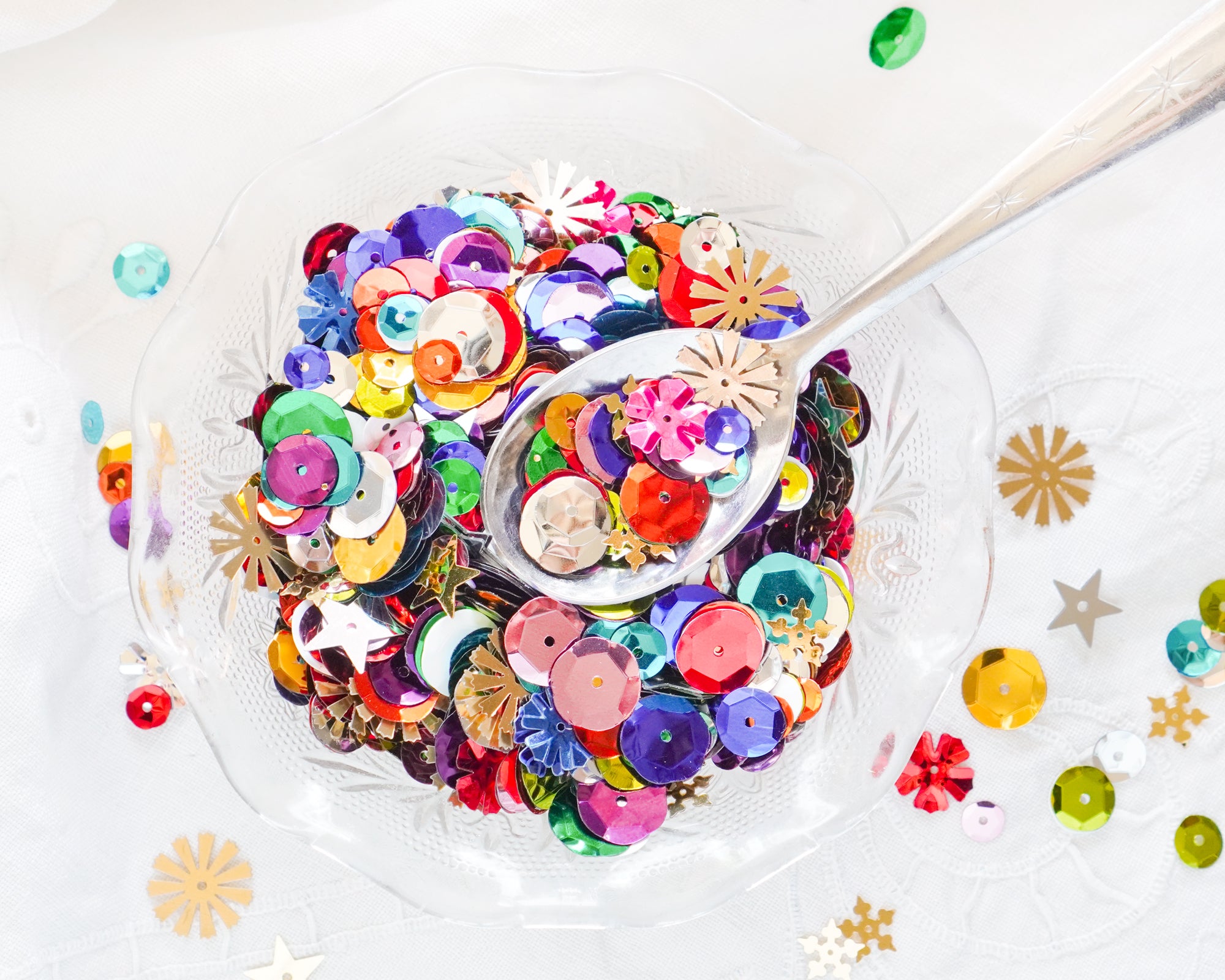 Retro Sequins and Spangles - Multi Color Novelty Mix, 1/2 Cup