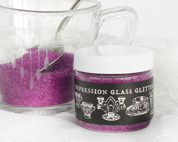 Depression Glass Glitter, Plum Purple