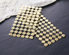 Mini Dresden Stars / Tiny Flowers - Gold, 2 Foiled Paper Sheets