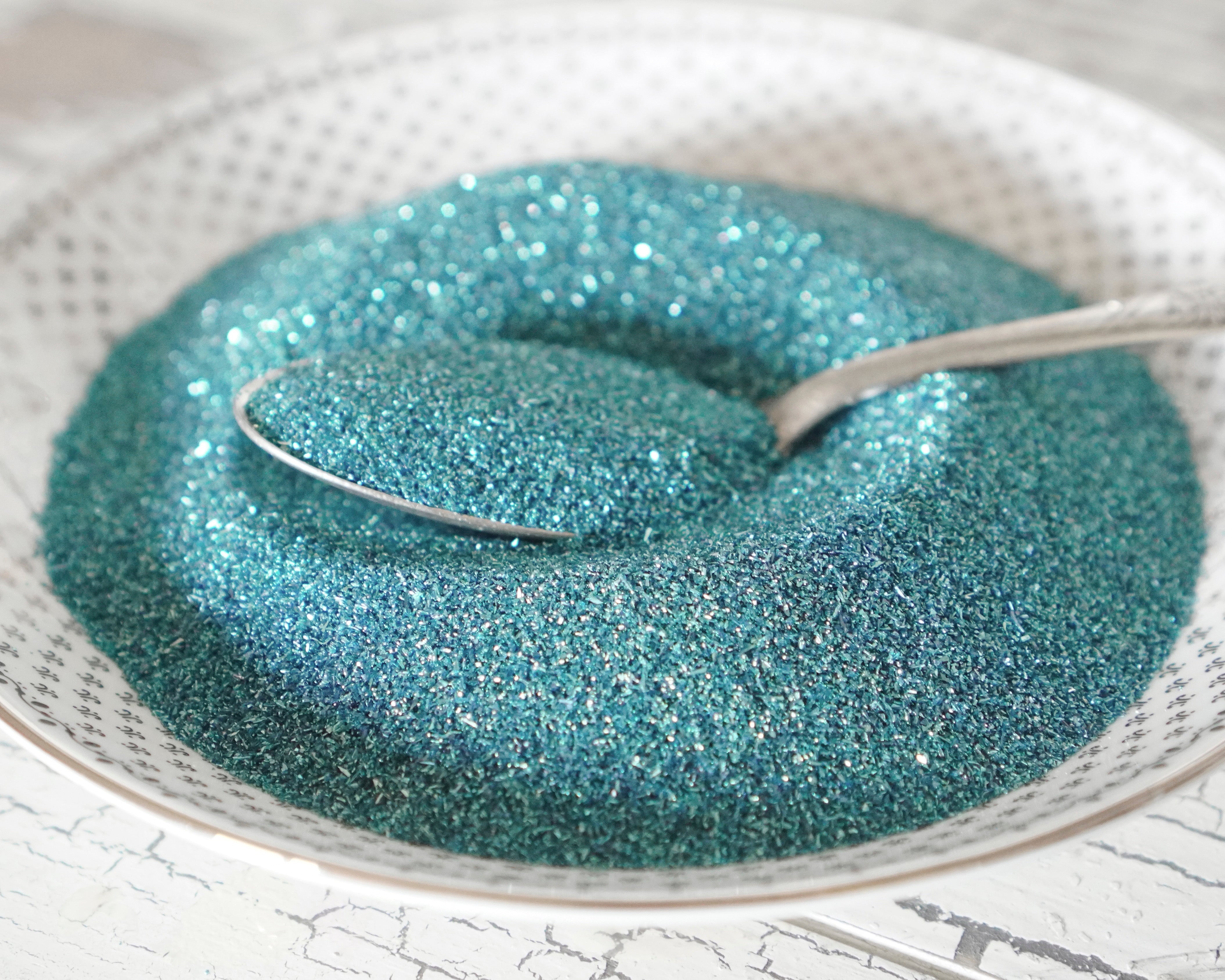 Fine Grain German Glass Glitter, Aqua Blue