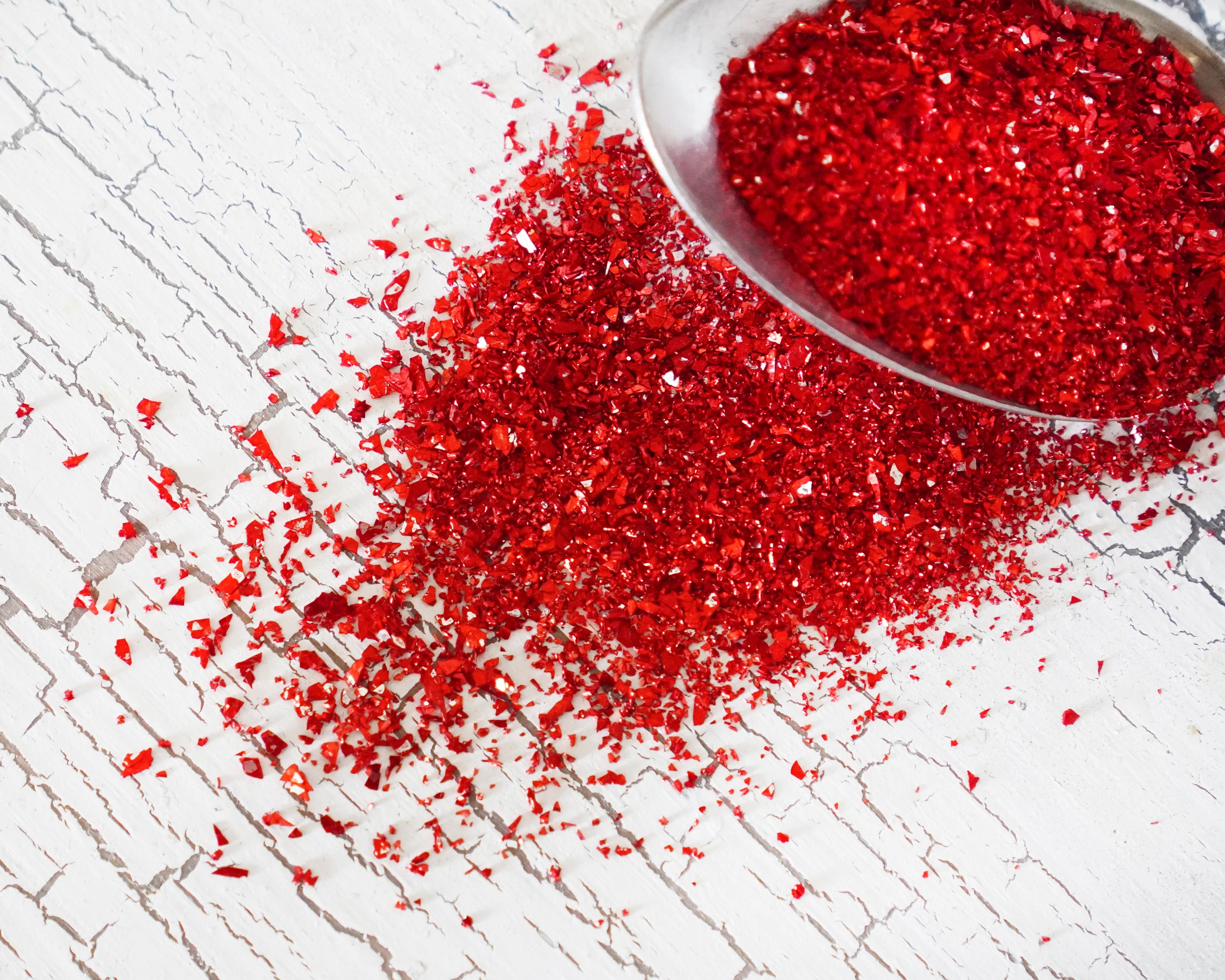 German Glass Glitter - Mixed Grain, Festive Christmas Red