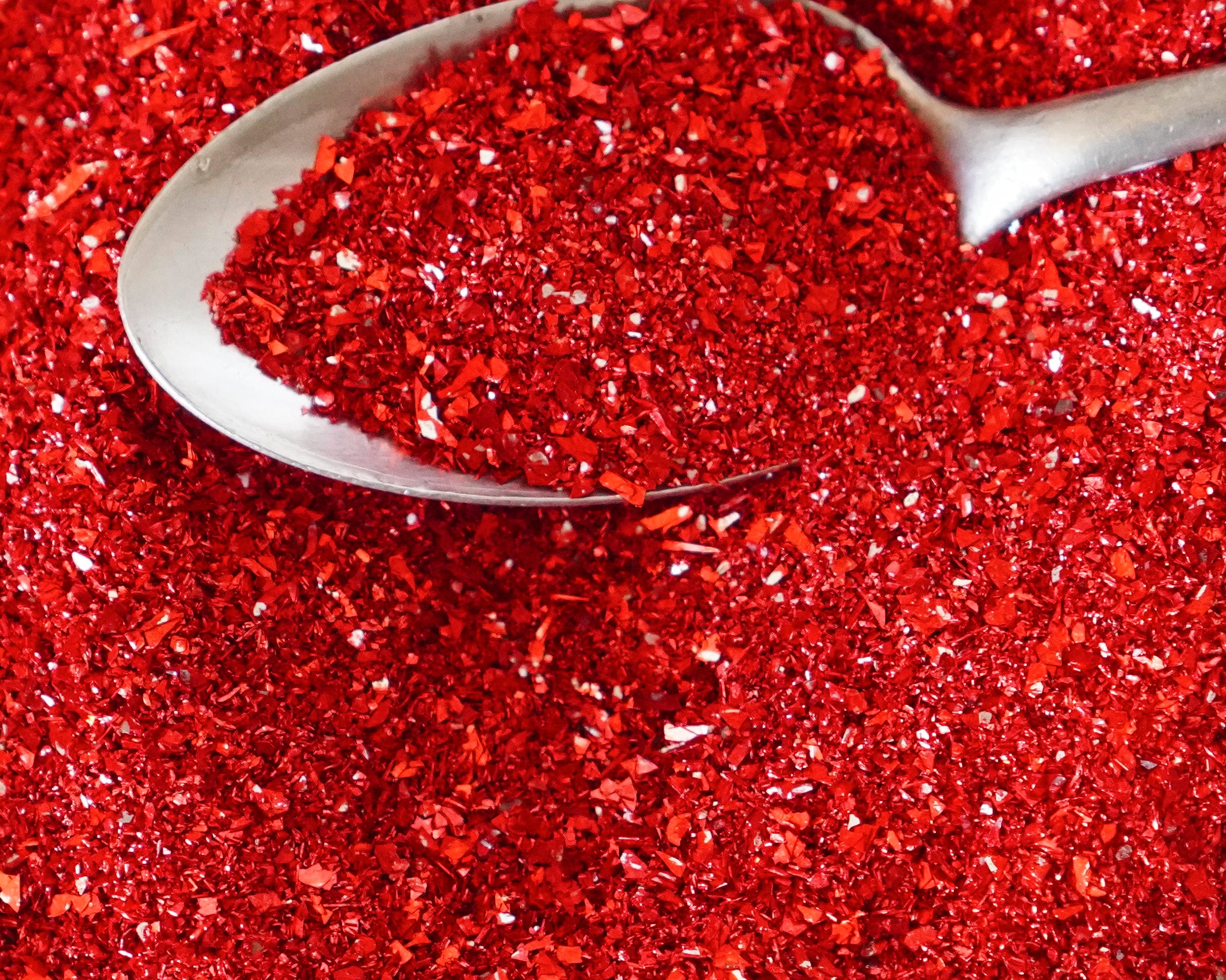 German Glass Glitter - Mixed Grain, Festive Christmas Red