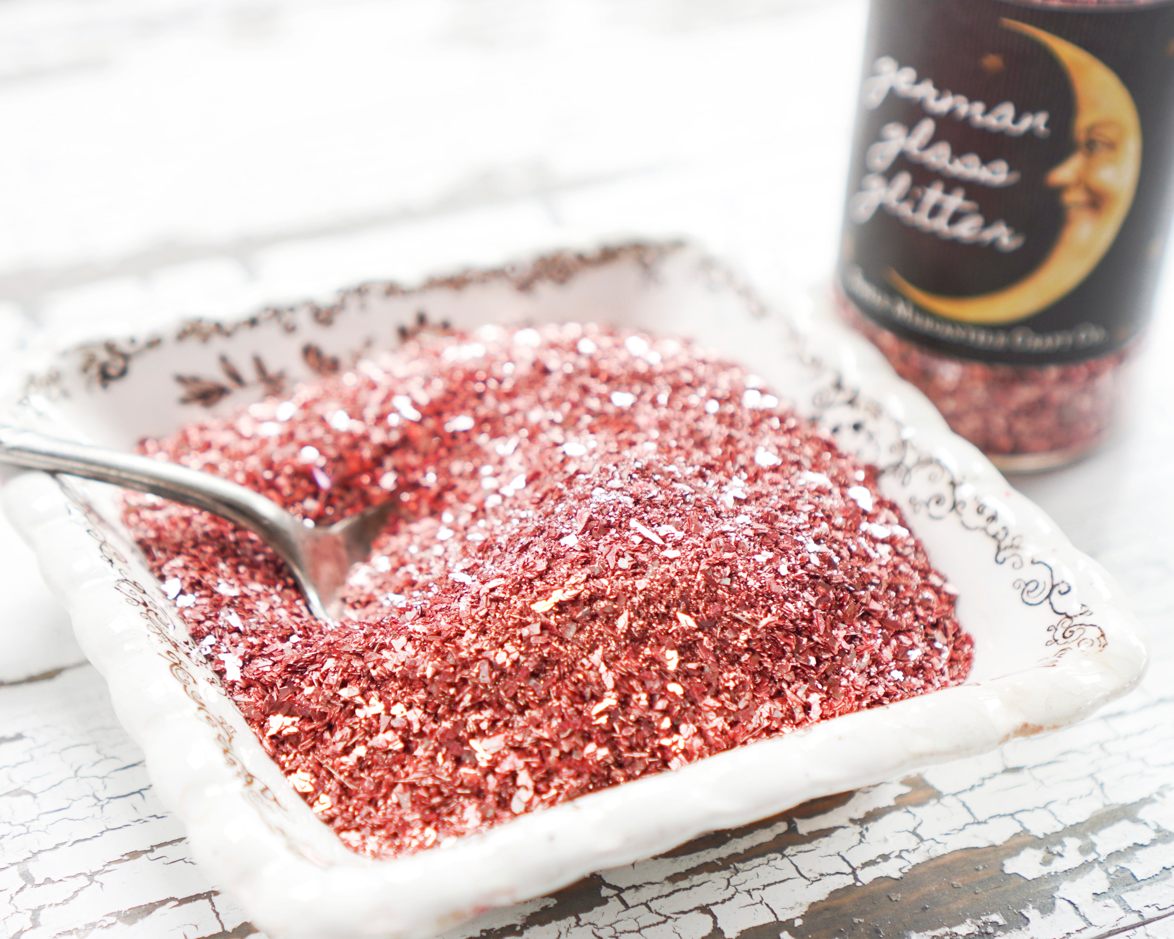 German Glass Glitter - Mixed Grain, Rose Pink