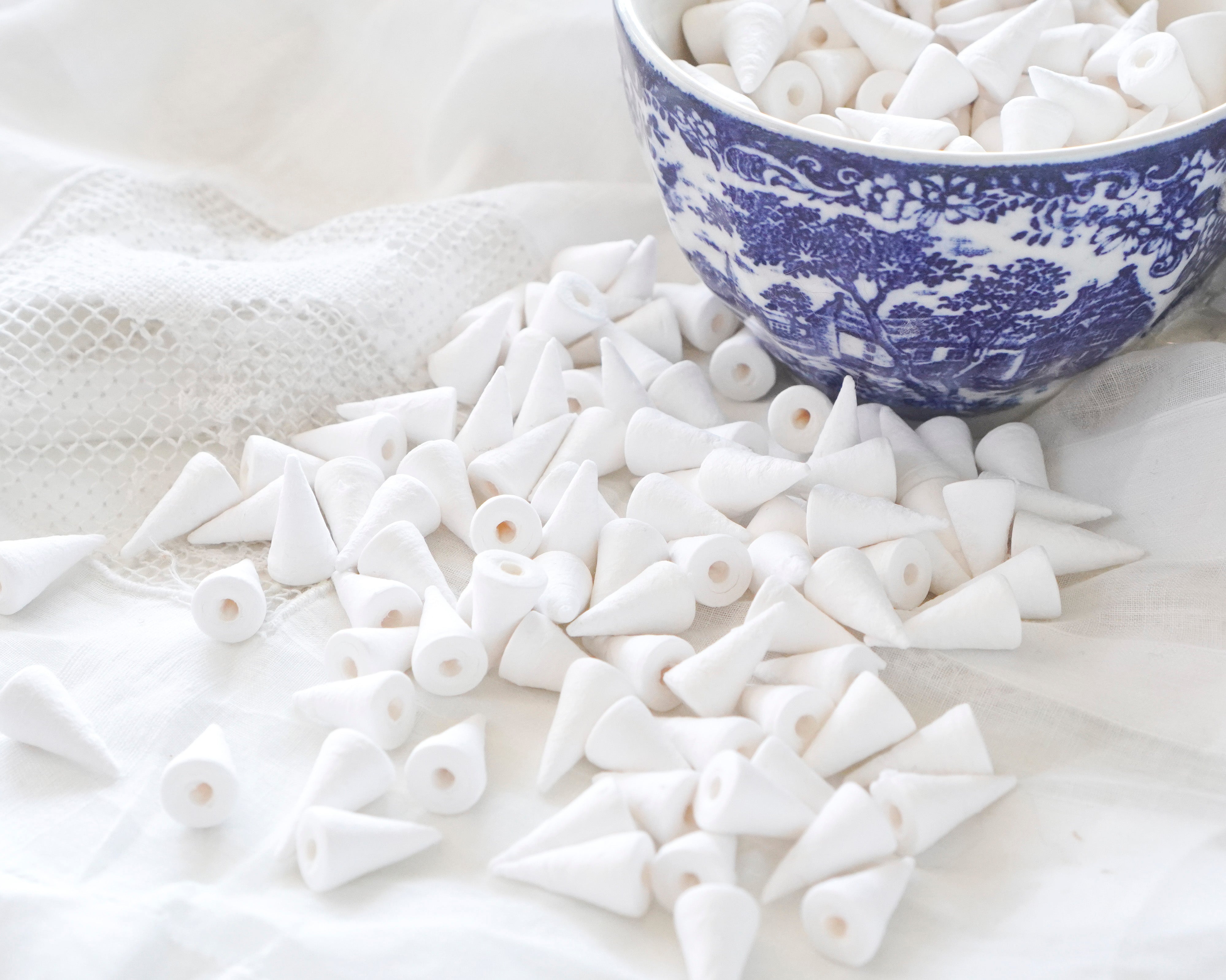 Mini Spun Cotton Cone Craft Shapes 16 x 10mm, 24 Pcs.