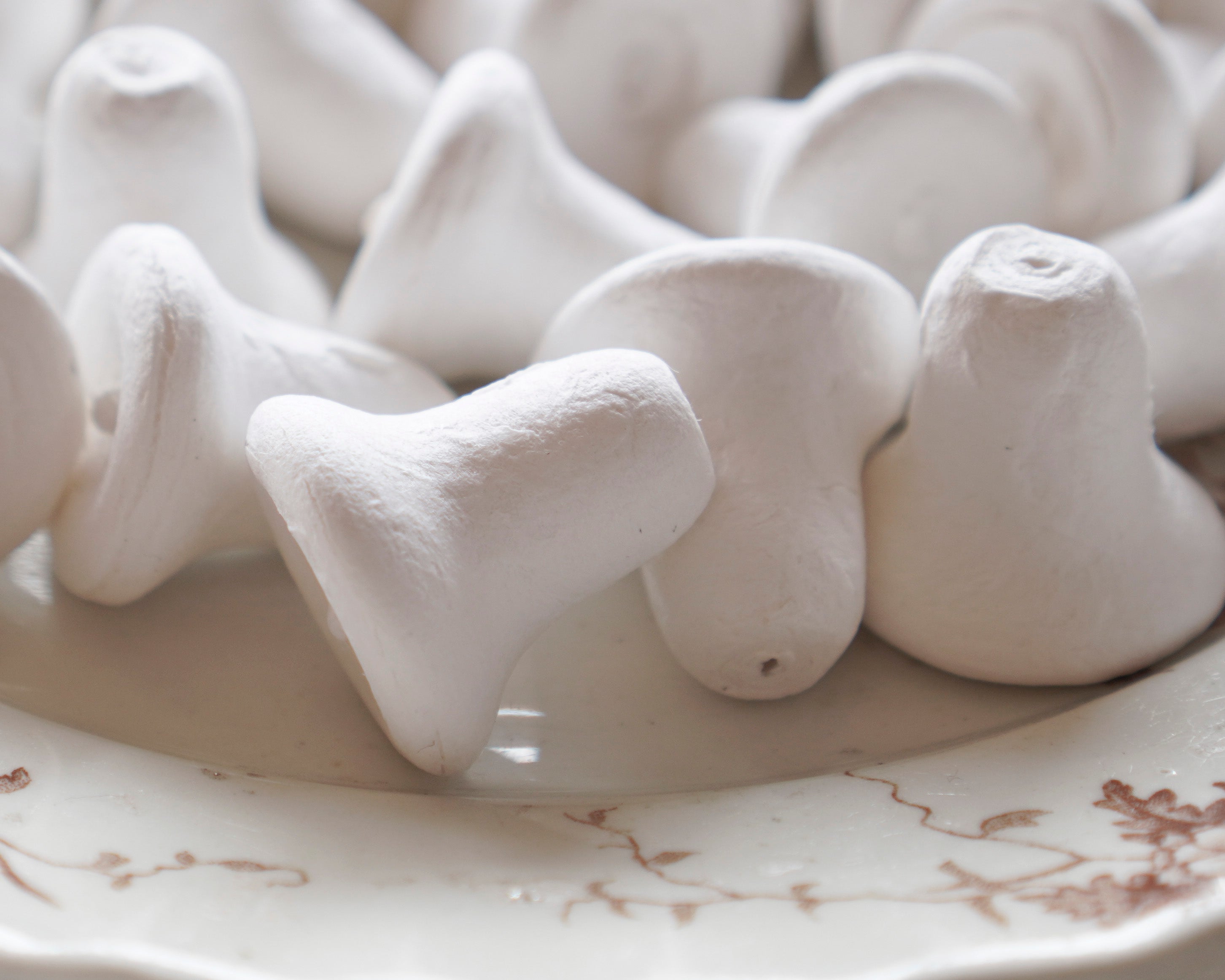 German Spun Cotton Bells - 25mm Vintage-Style Craft Shapes, 24 Pcs.