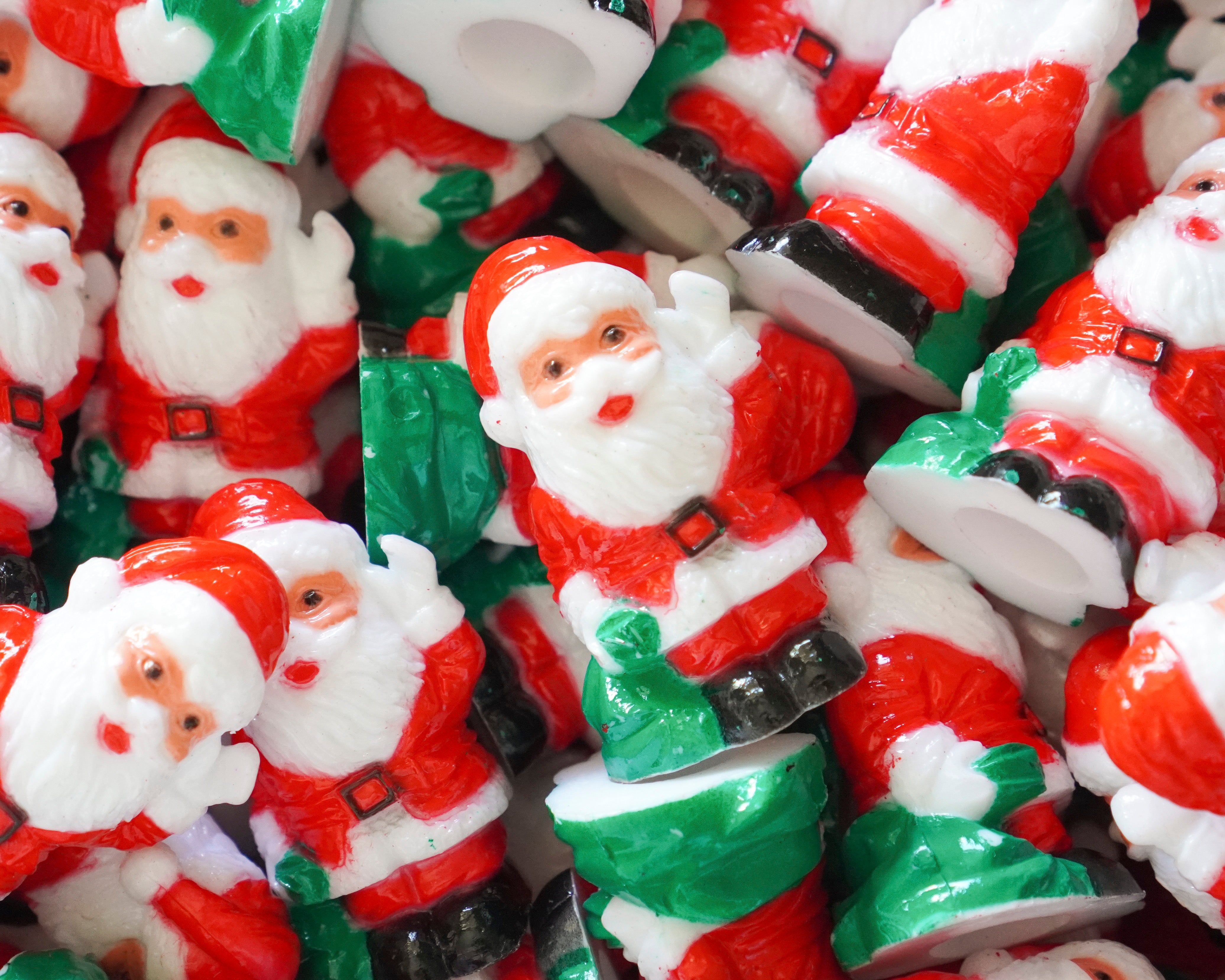 Kitschy Santa Claus - 1.75" Hard Plastic Figurines, 6 Pcs.