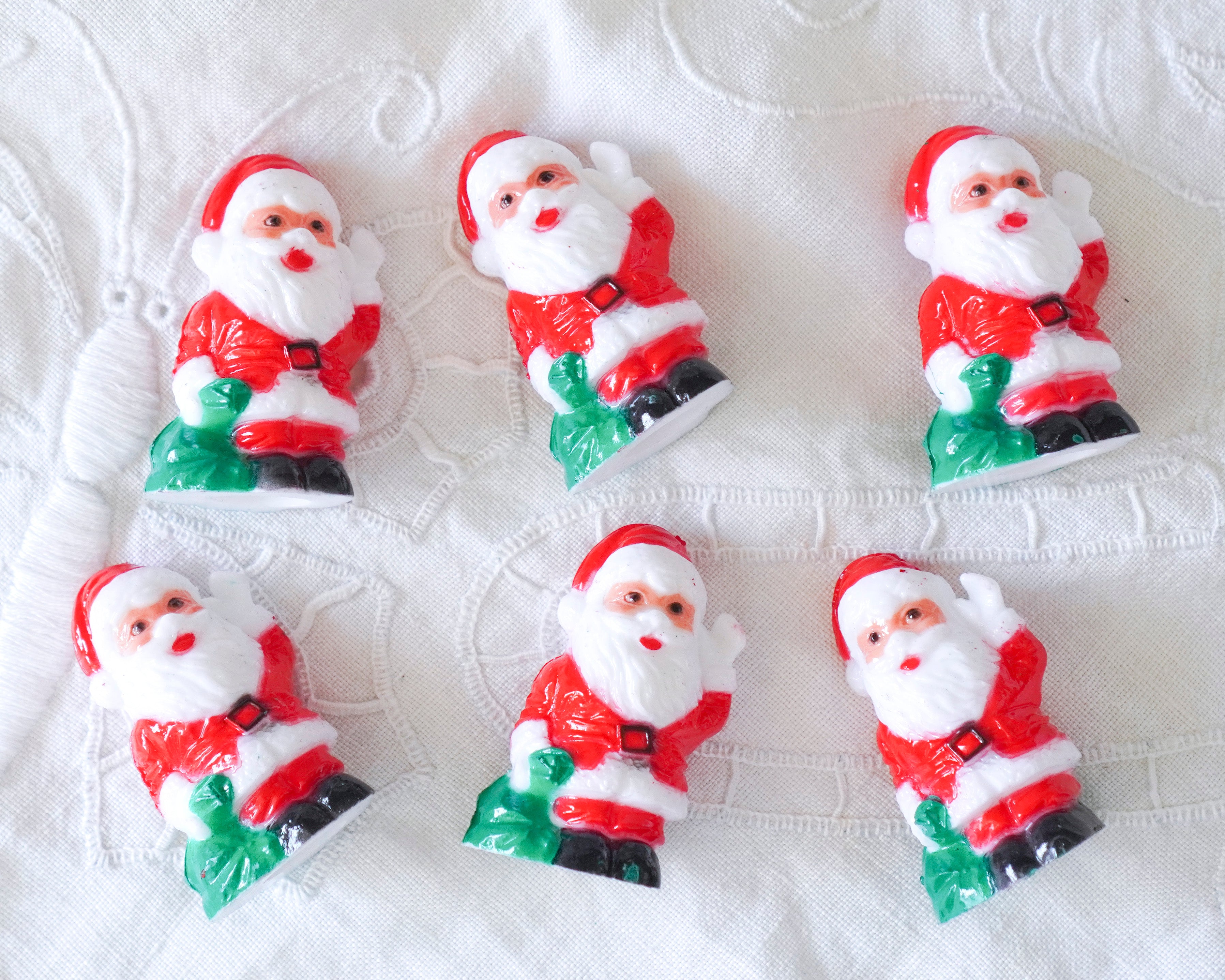 Kitschy Santa Claus - 1.75" Hard Plastic Figurines, 6 Pcs.