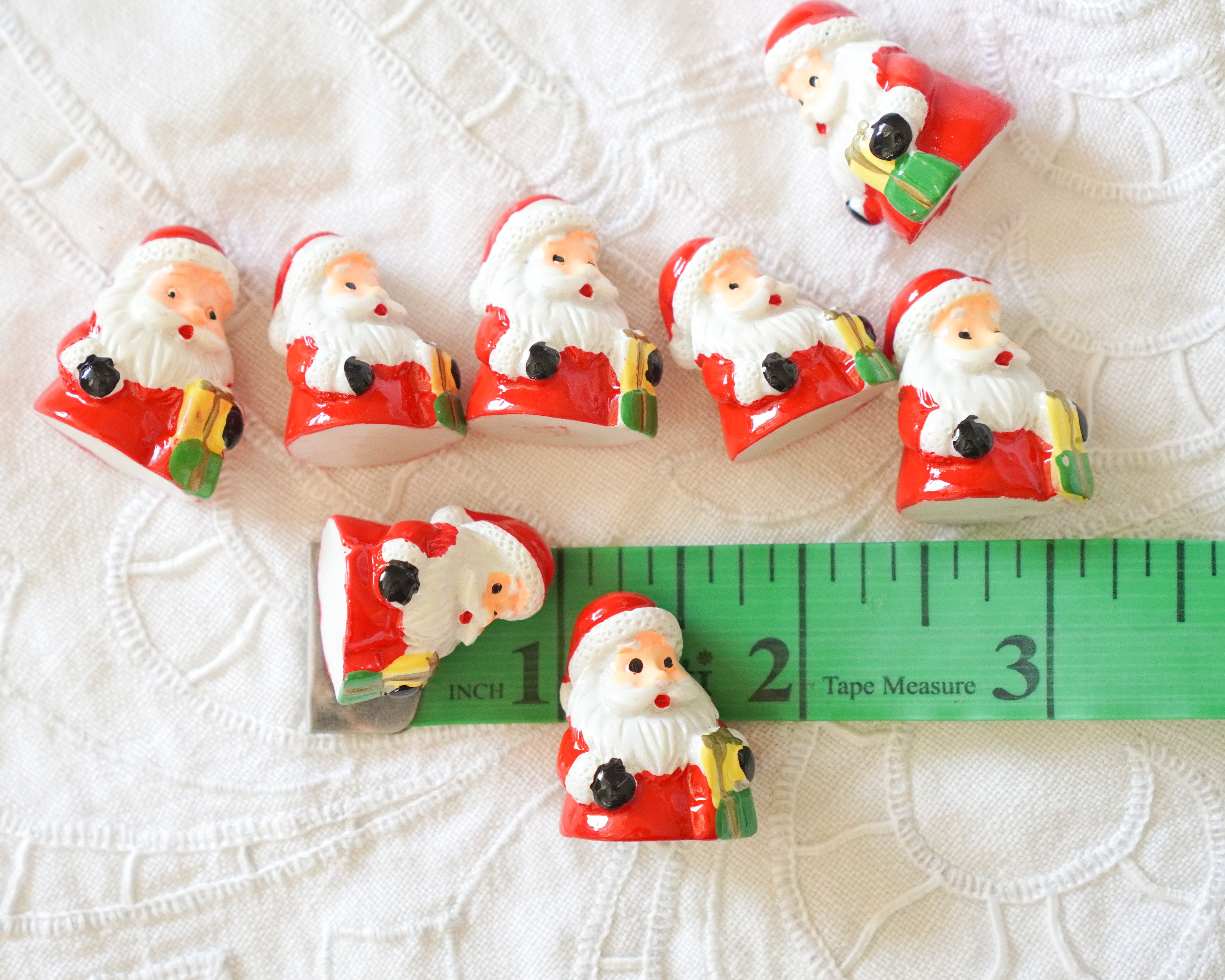 Santa Heads -  Christmas Miniature Half-Figures, 8 Pcs.