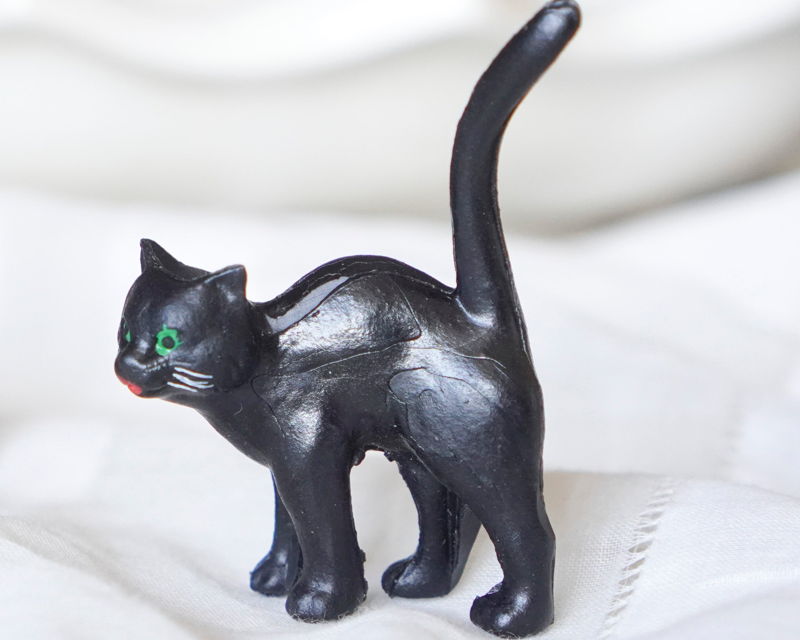 German Halloween Cats - Soft Plastic Craft Figurines, 4 Pcs.