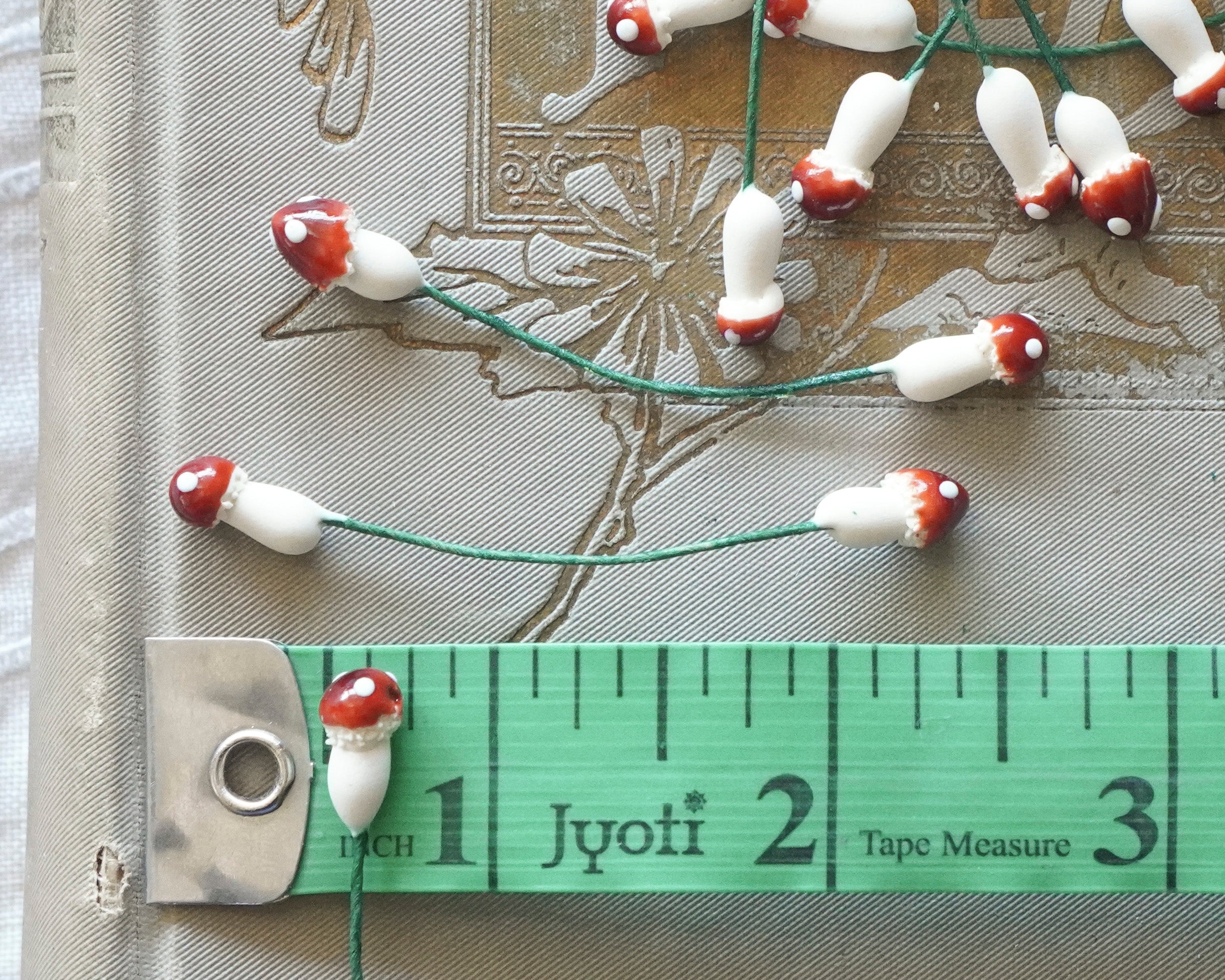 Vintage German Miniature Brown Plaster Mushrooms