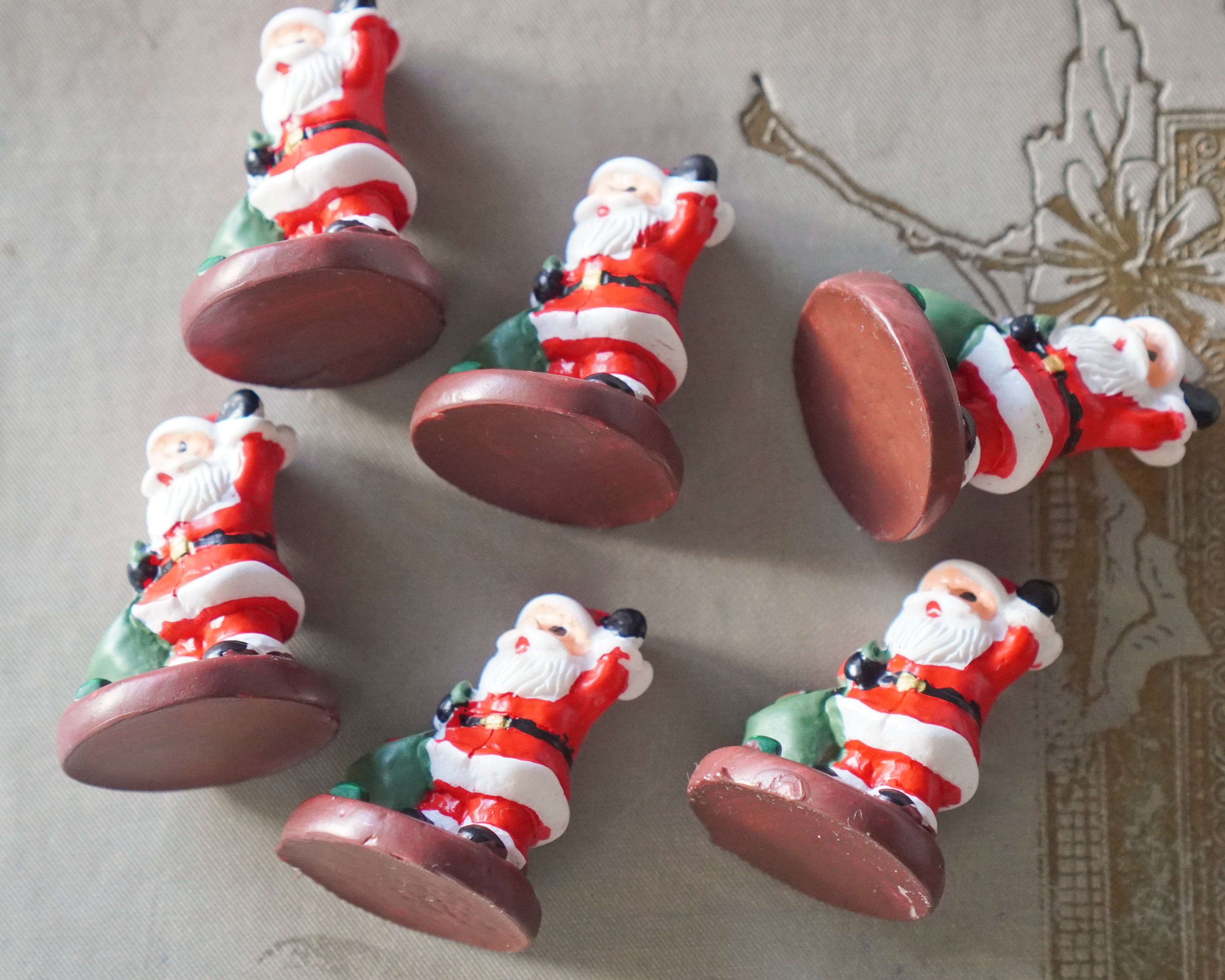 Miniature Resin Christmas Figurines - Santa Claus with Sack, 6 Pcs.