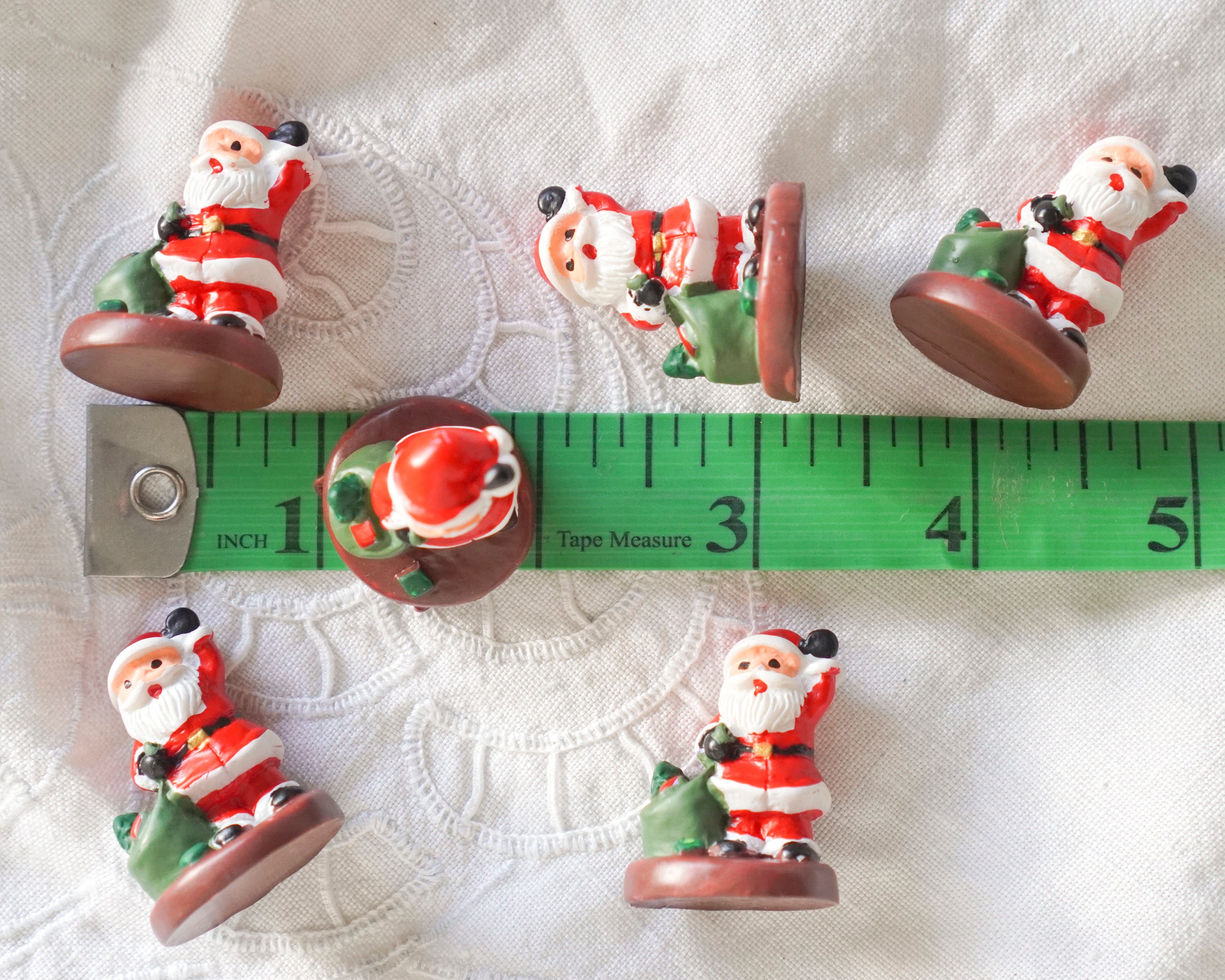 Miniature Resin Christmas Figurines - Santa Claus with Sack, 6 Pcs.