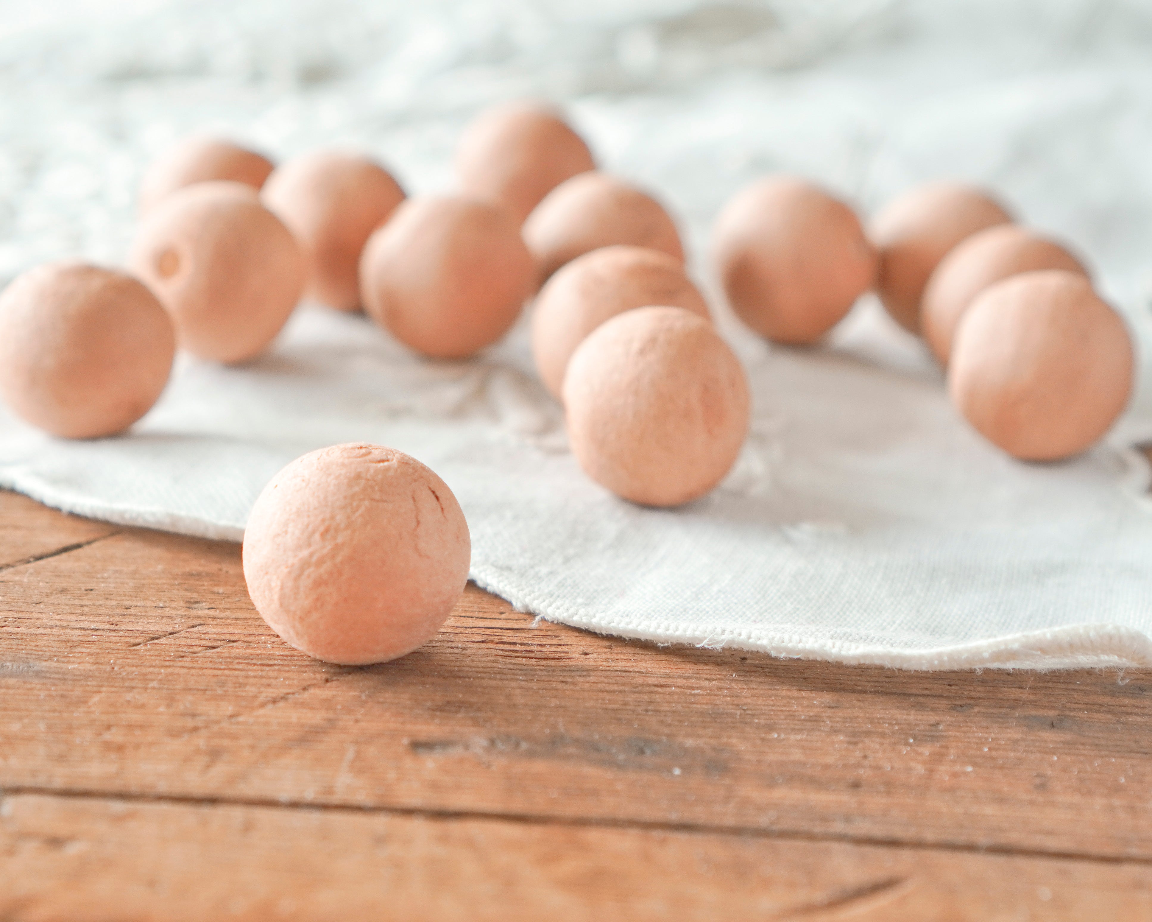 brown spun cotton ball