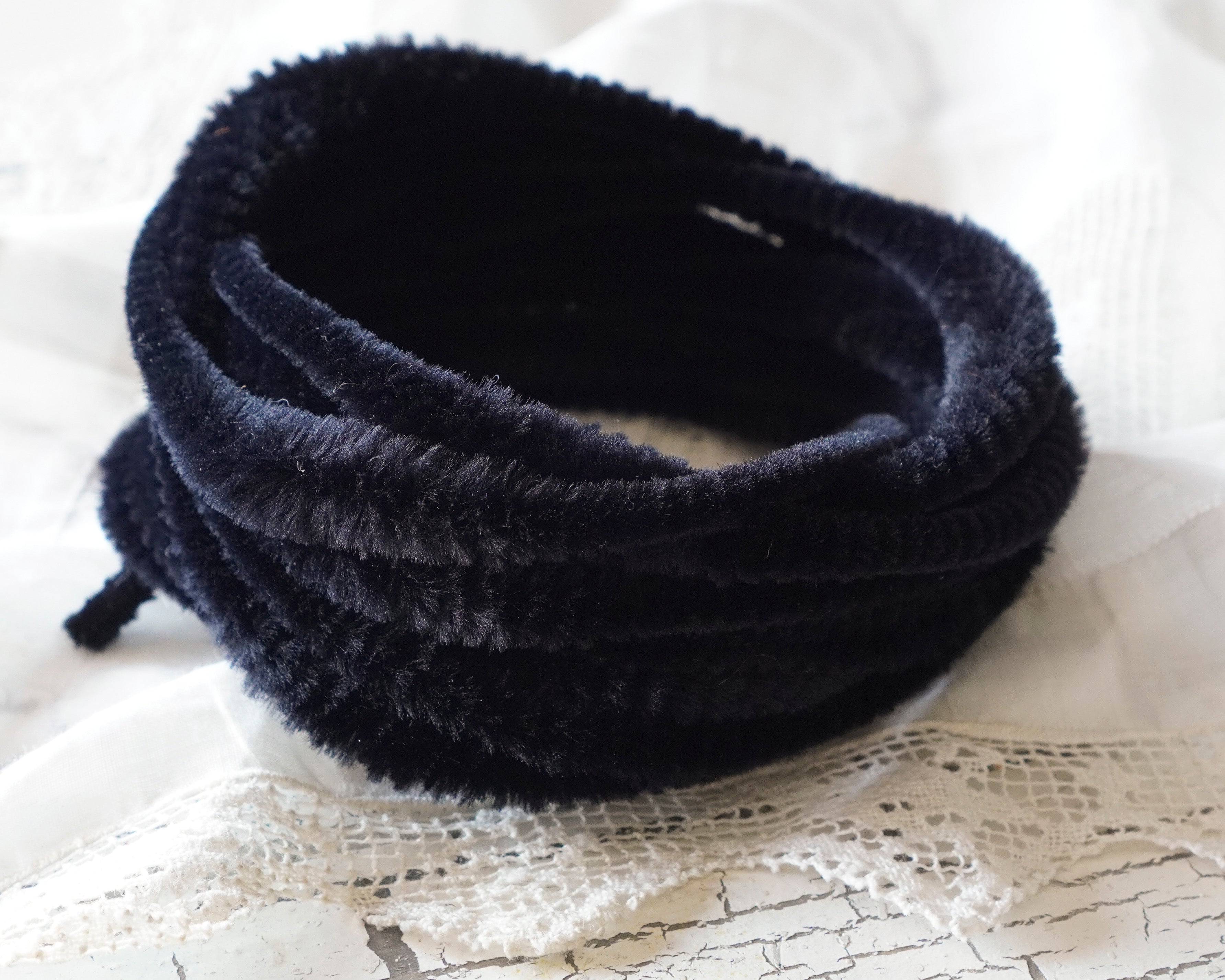 Bump Chenille - Black Pipe Cleaner Wired Craft Trim, 3 Yds.