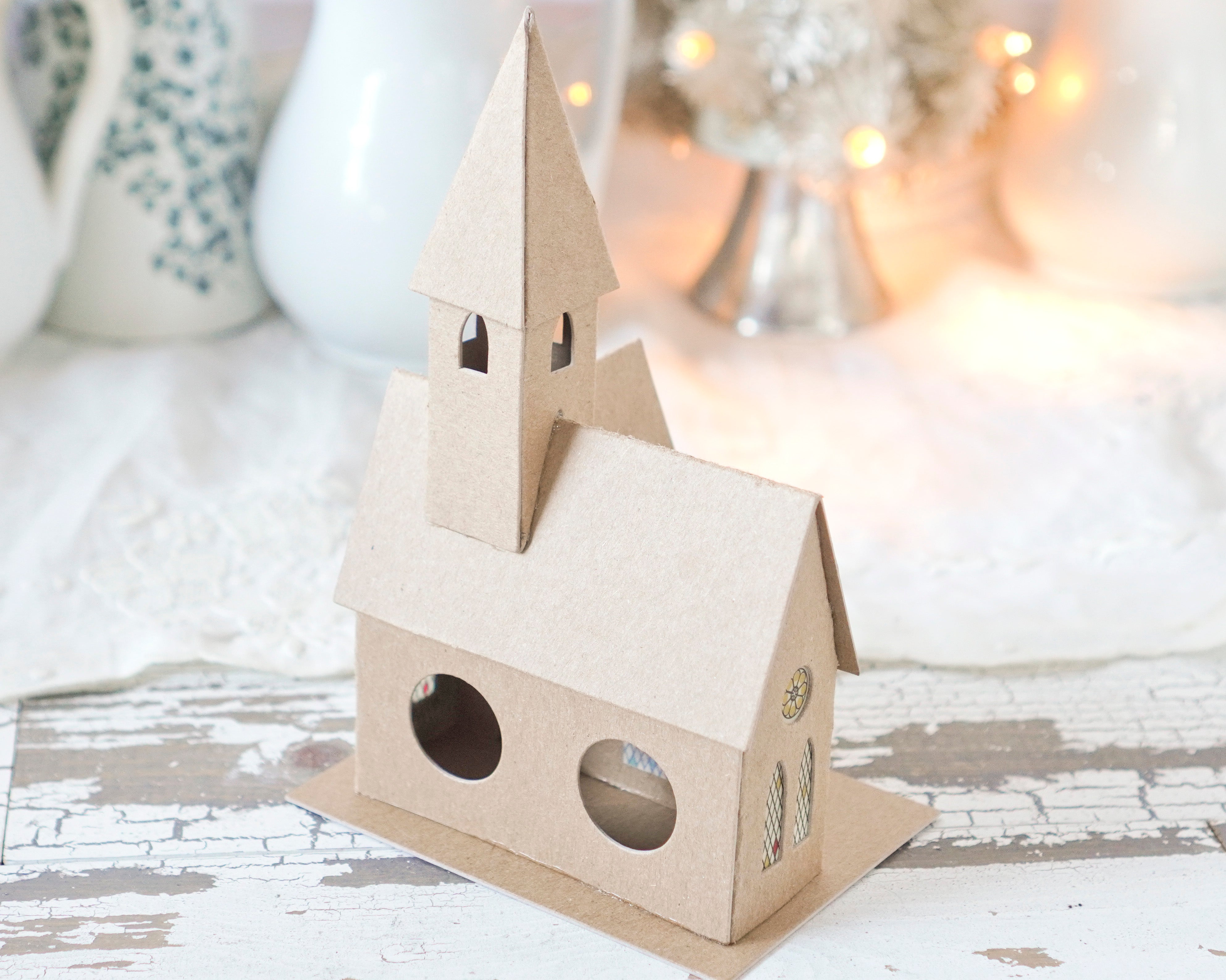 Village Church Kit - DIY Flat Pack Chipboard Christmas Church