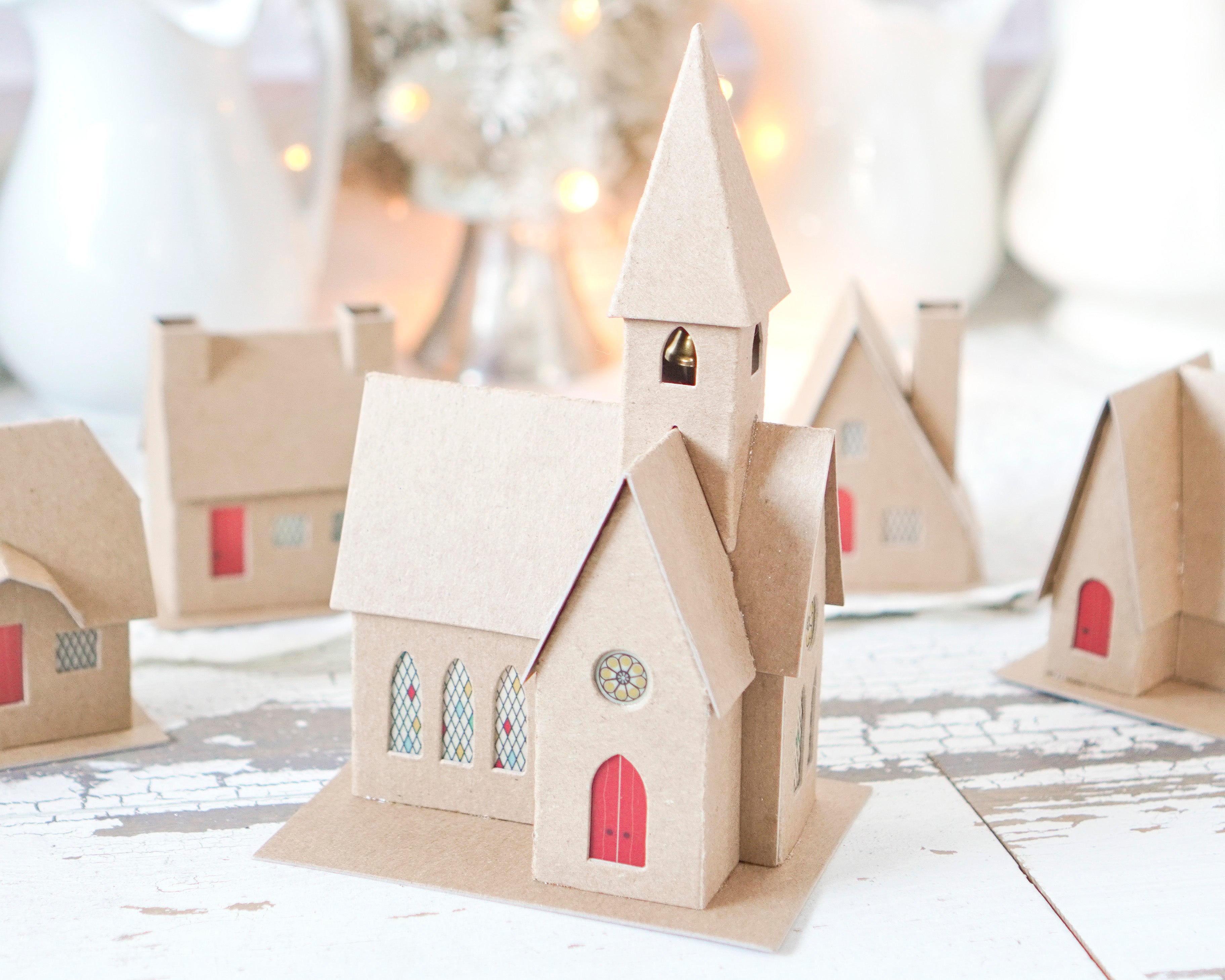 Village Church Kit - DIY Flat Pack Chipboard Christmas Church
