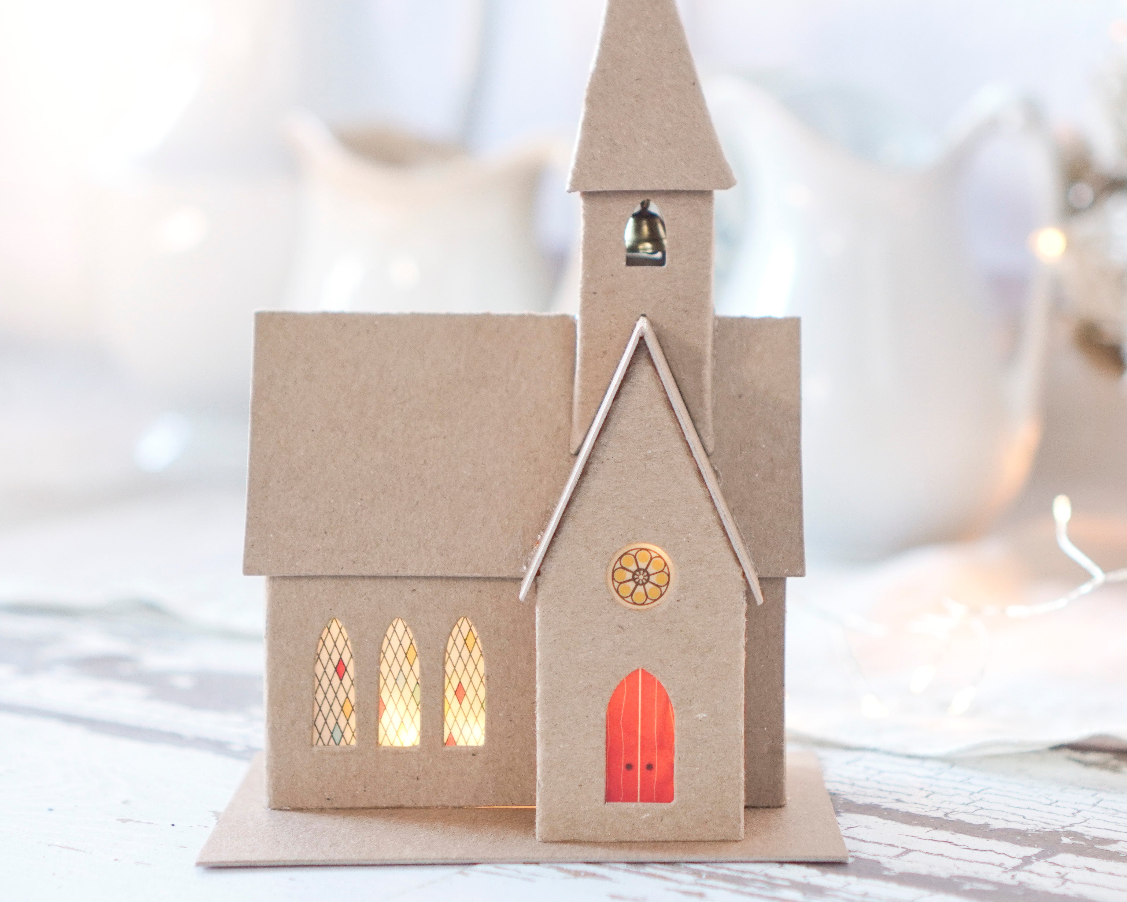 Village Church Kit - DIY Flat Pack Chipboard Christmas Church