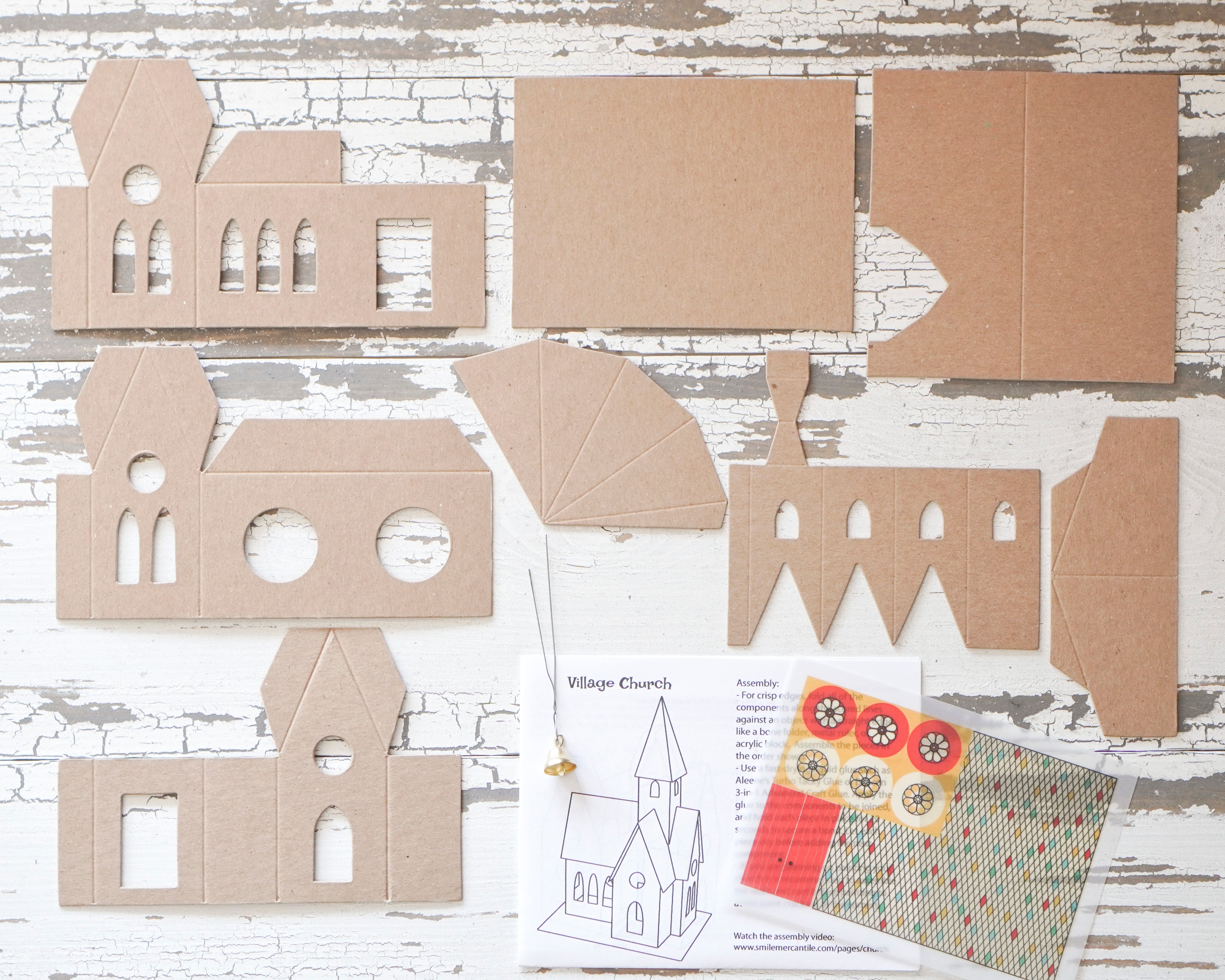 Village Church Kit - DIY Flat Pack Chipboard Christmas Church