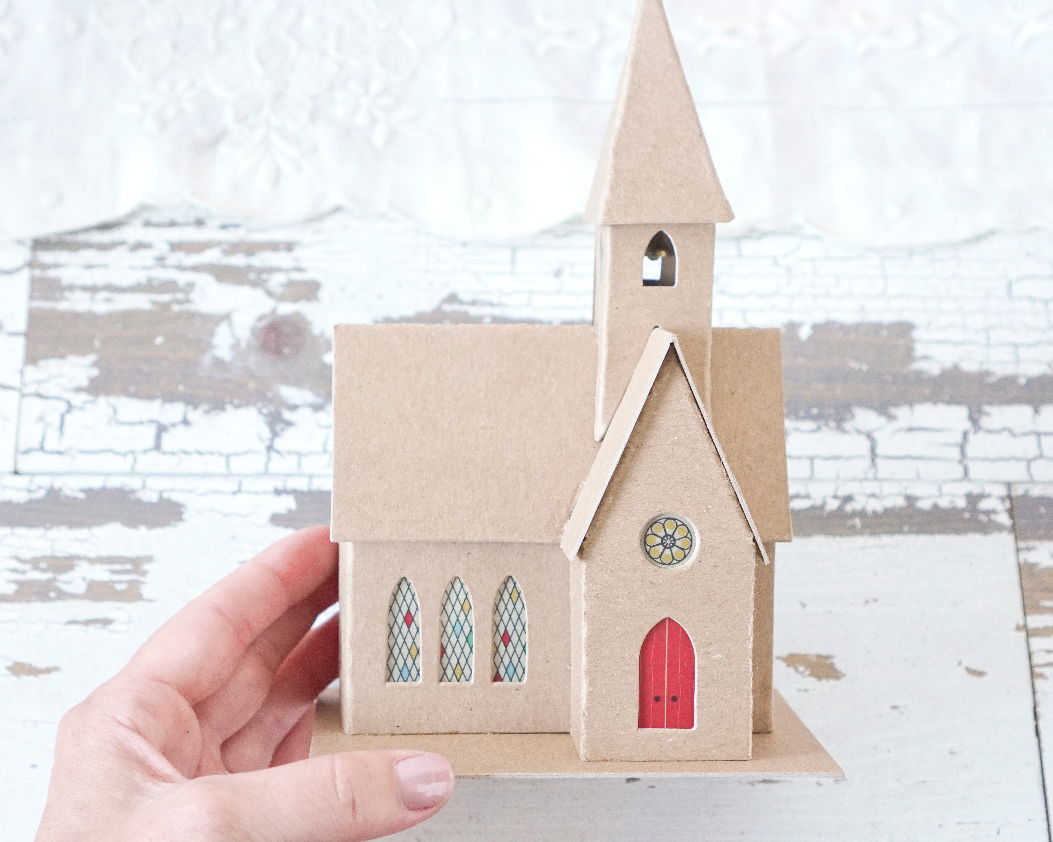 Village Church Kit - DIY Flat Pack Chipboard Christmas Church
