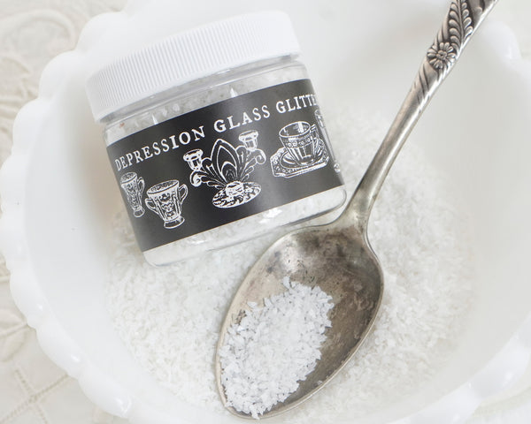 Milk Glass Glitter, COARSE - Opaque White Snow Effect
