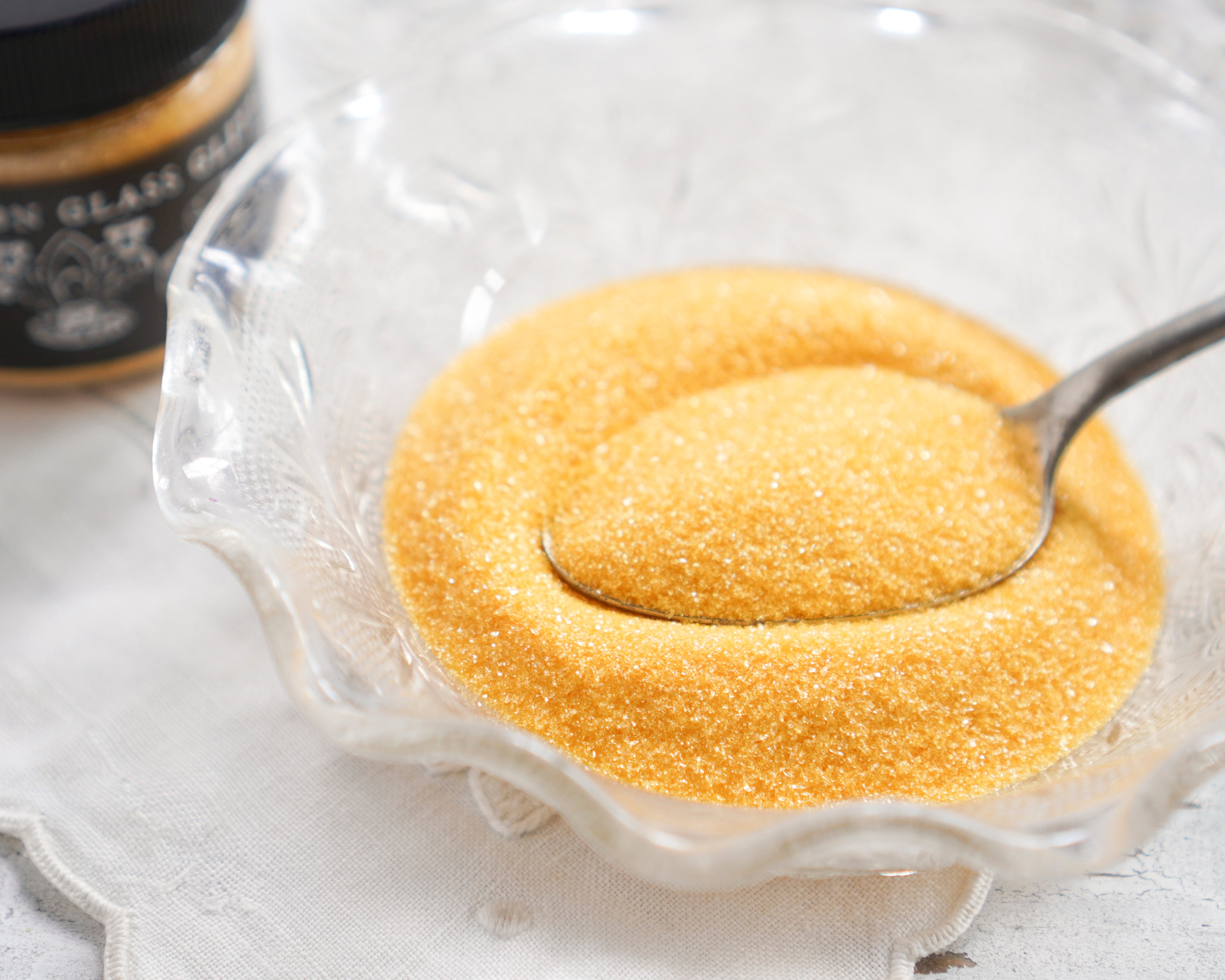 Depression Glass Glitter, Golden Yellow
