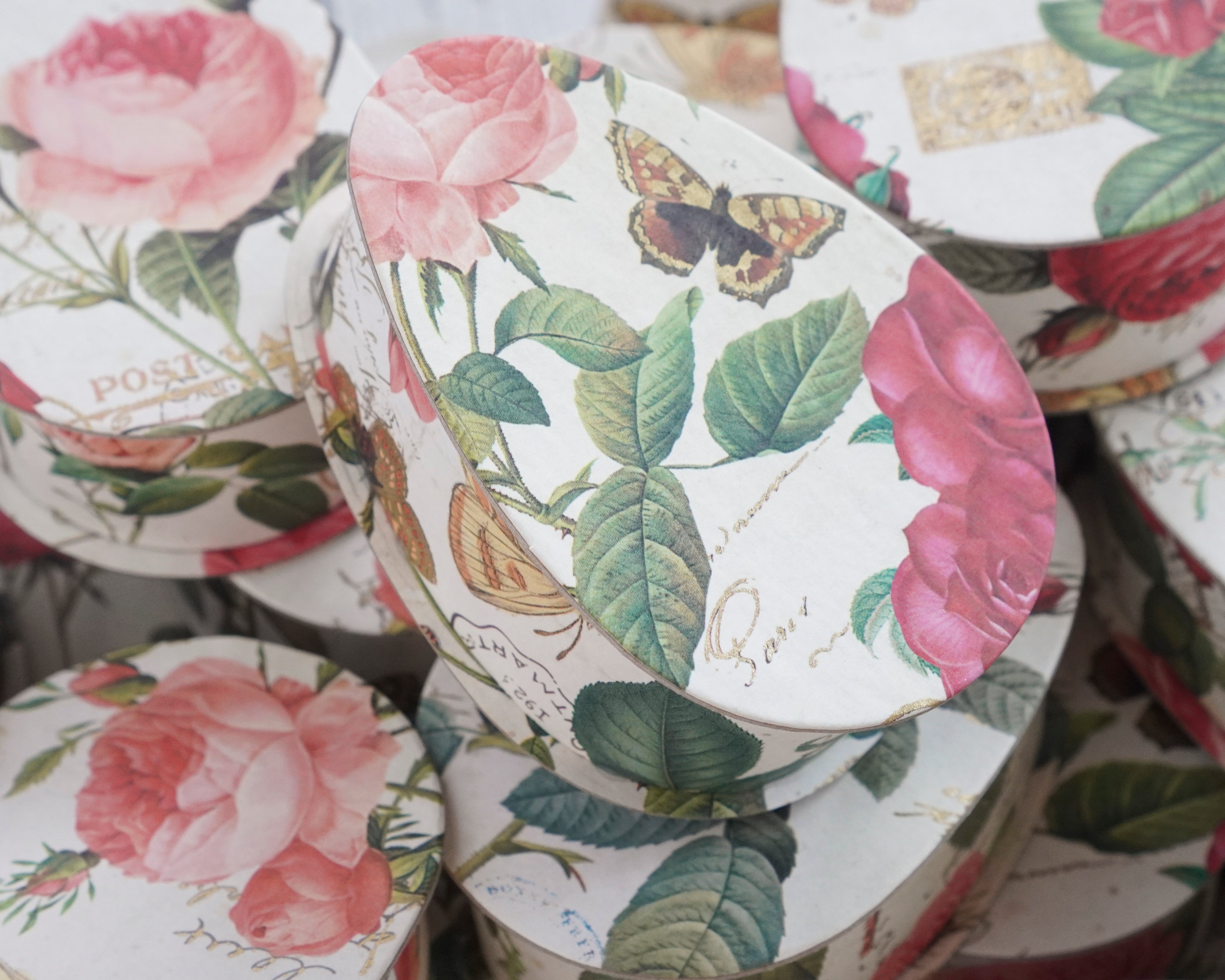 Easter Egg Candy Container - Floral Rose Patterned Paper Box