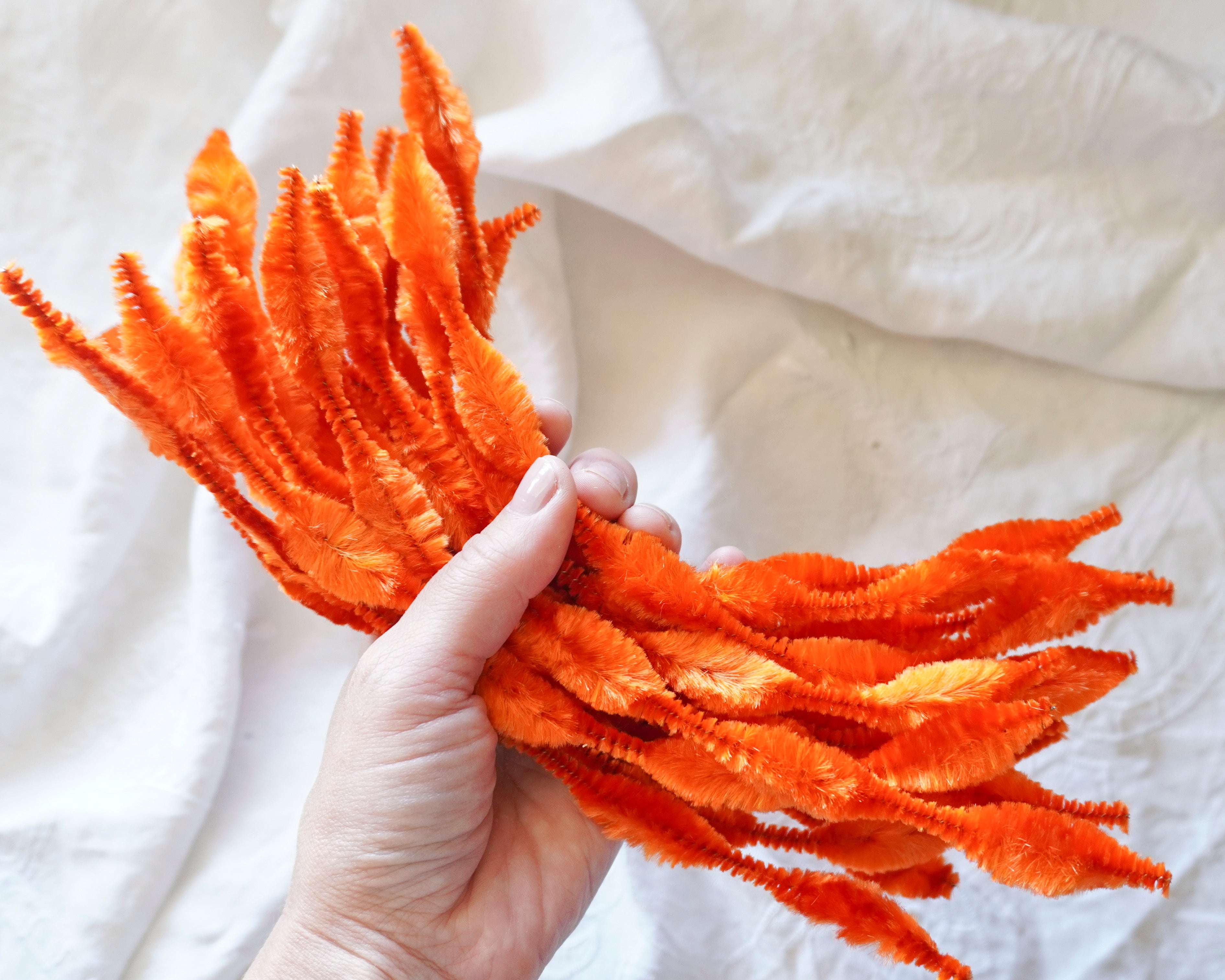Candle Flame Crushed Velvet Bump Chenille 20 Sticks
