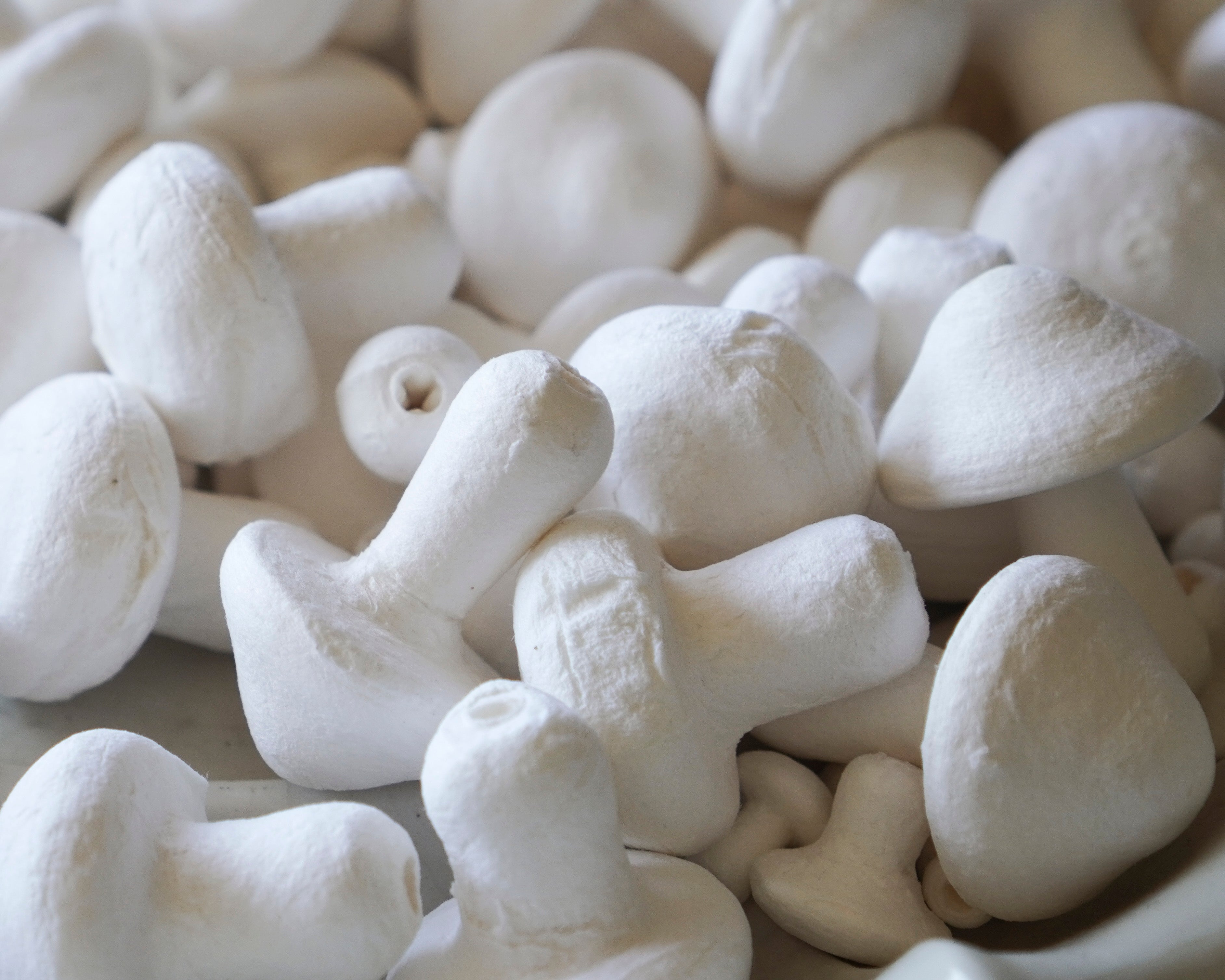B-Grade Spun Cotton Mushrooms - Factory Flaw Grab Bag 100 Pcs.