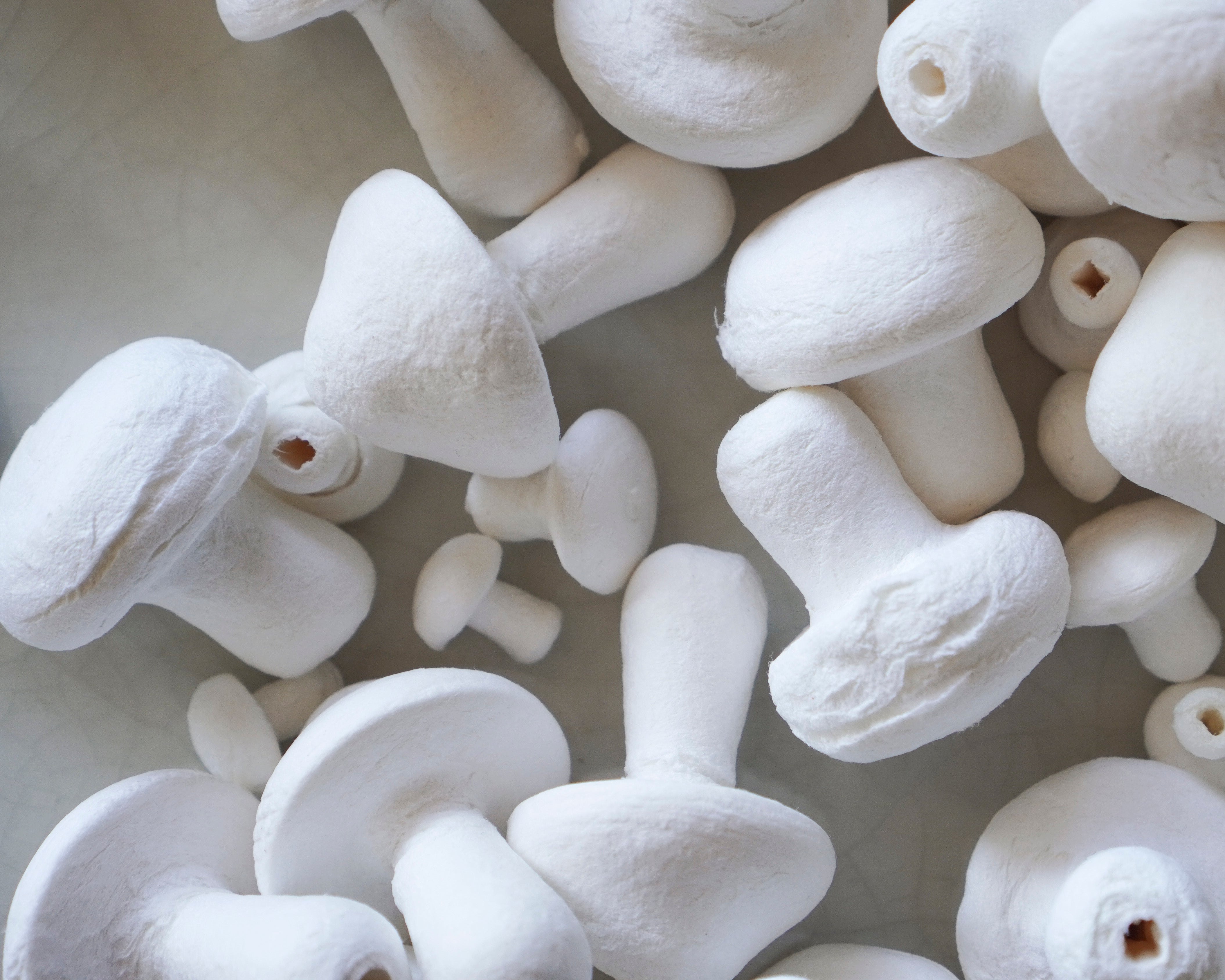 B-Grade Spun Cotton Mushrooms - Factory Flaw Grab Bag 100 Pcs.