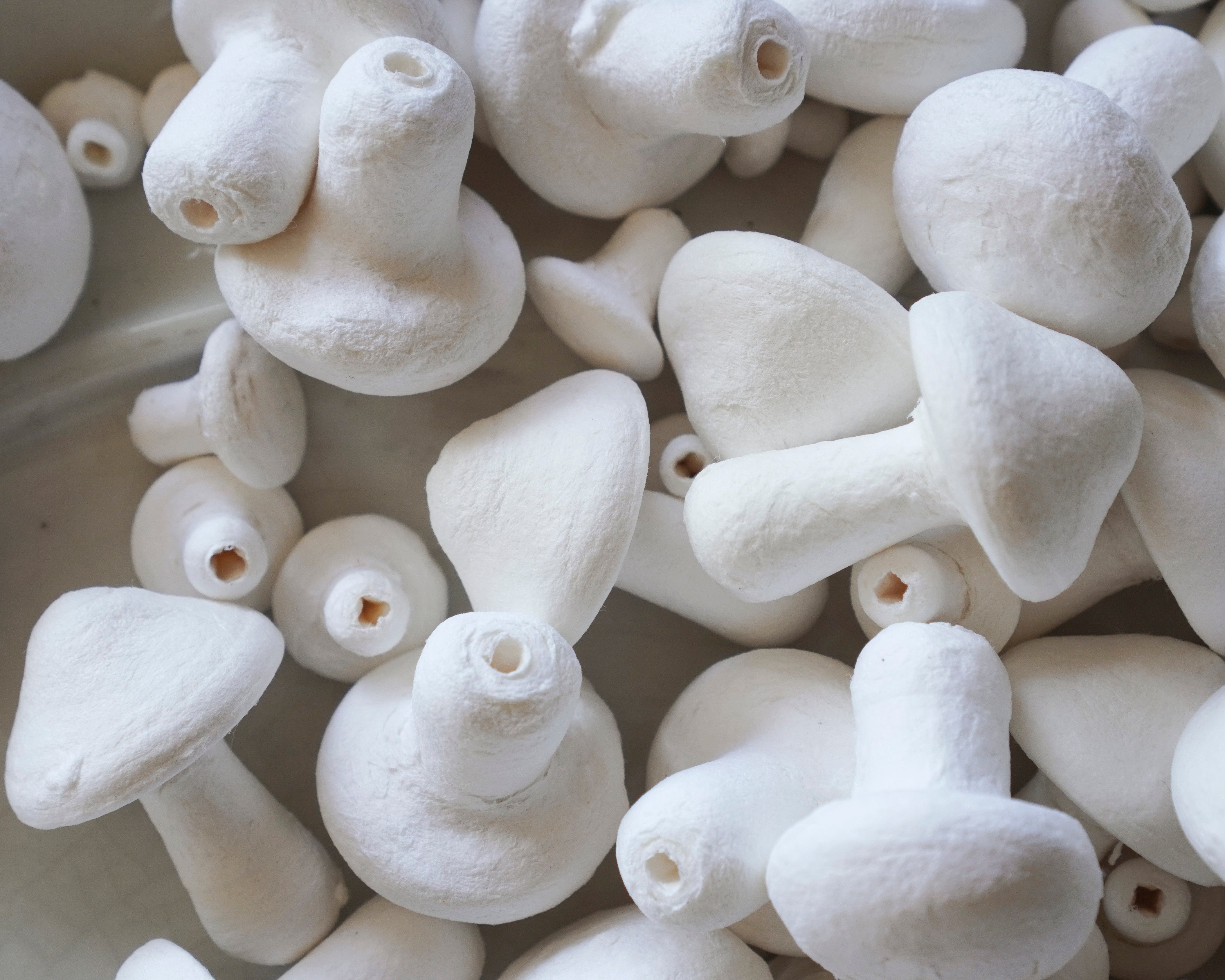 B-Grade Spun Cotton Mushrooms - Factory Flaw Grab Bag 100 Pcs.