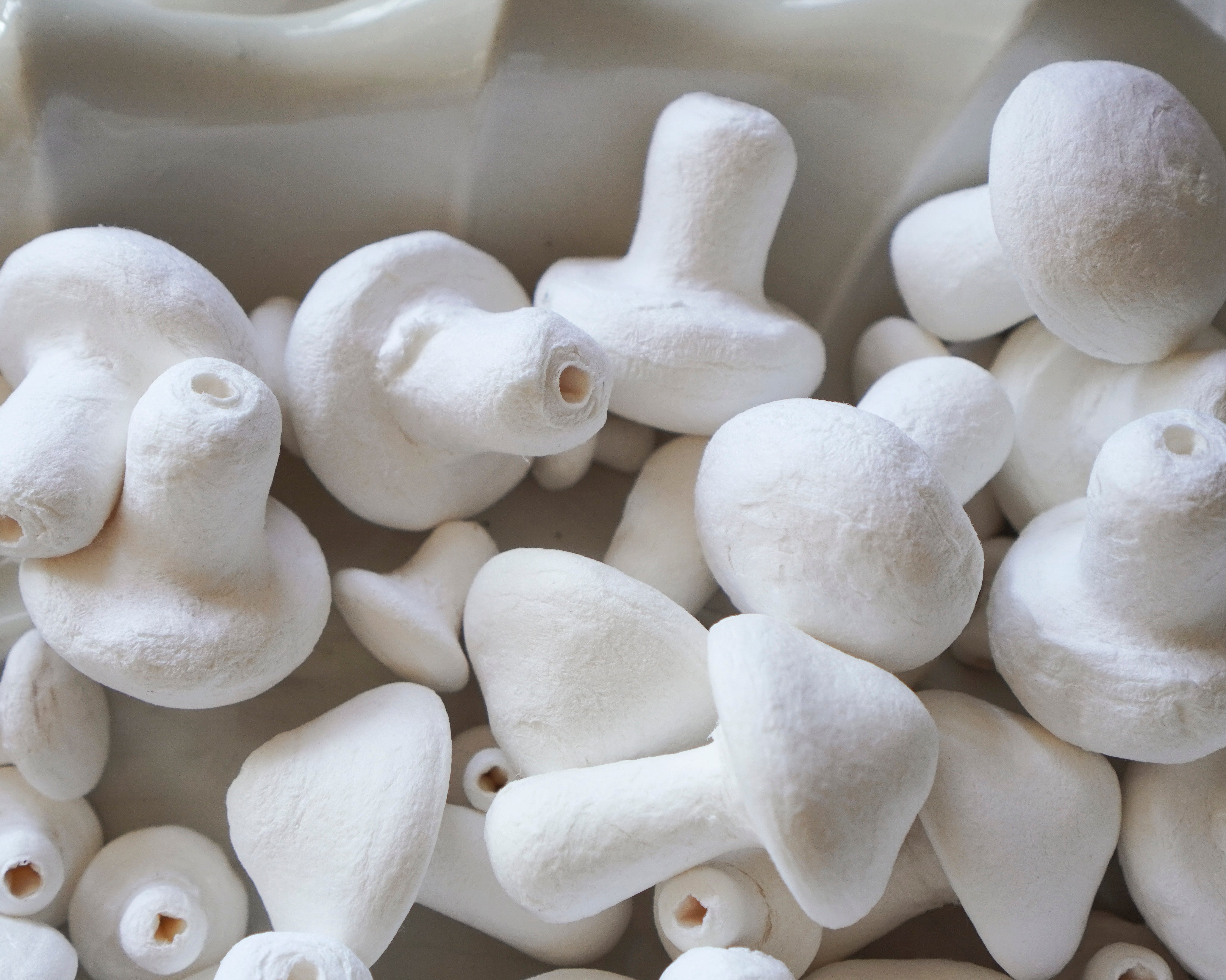 B-Grade Spun Cotton Mushrooms - Factory Flaw Grab Bag 100 Pcs.