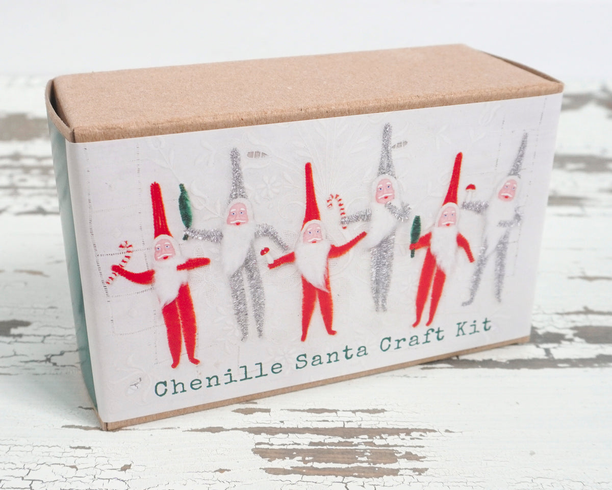 Chenille Santa Pipe Cleaner Ornament Craft Kit, Vintage Style Bump Che