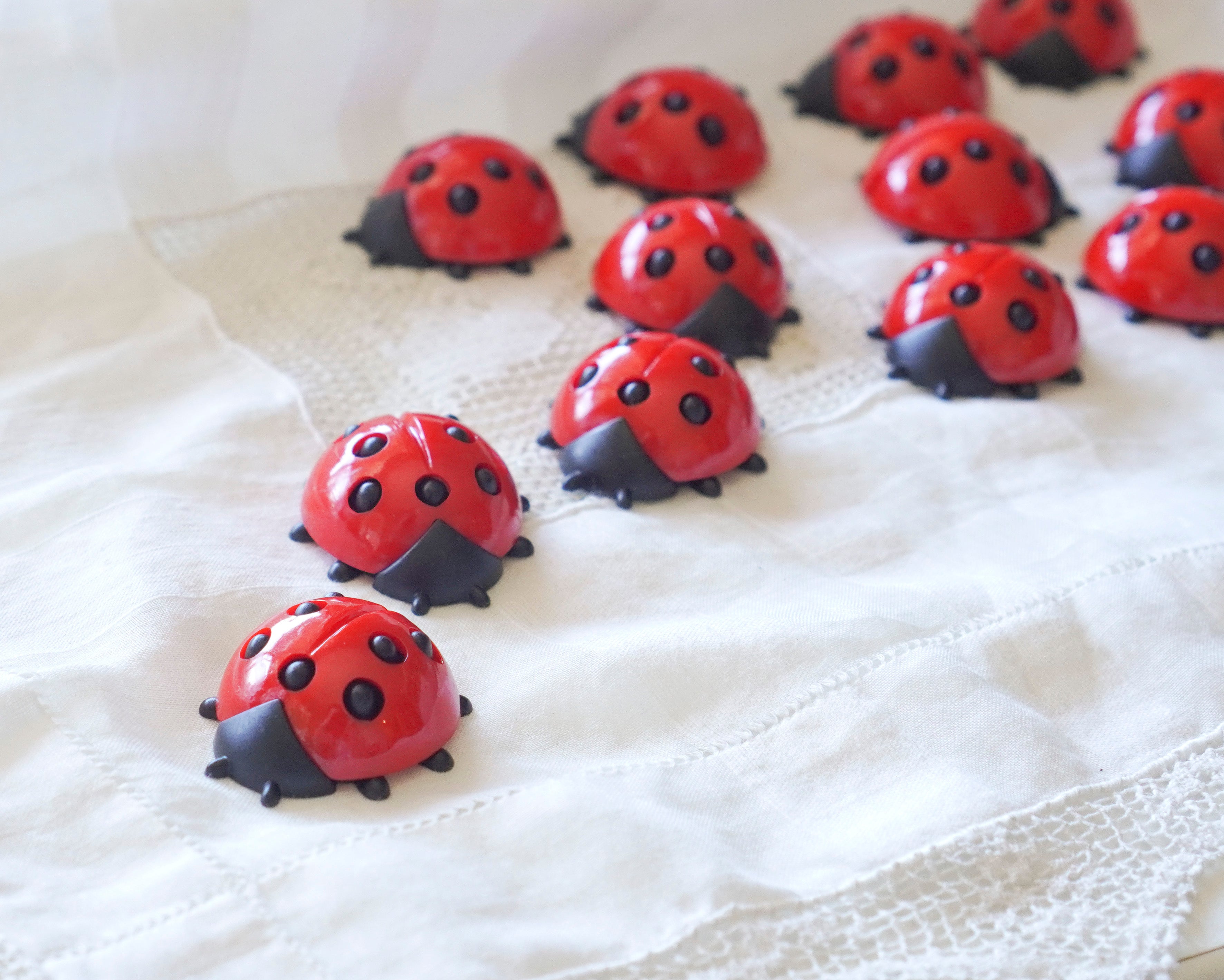 Large German Plastic Ladybugs for Crafts, 12 Pcs.
