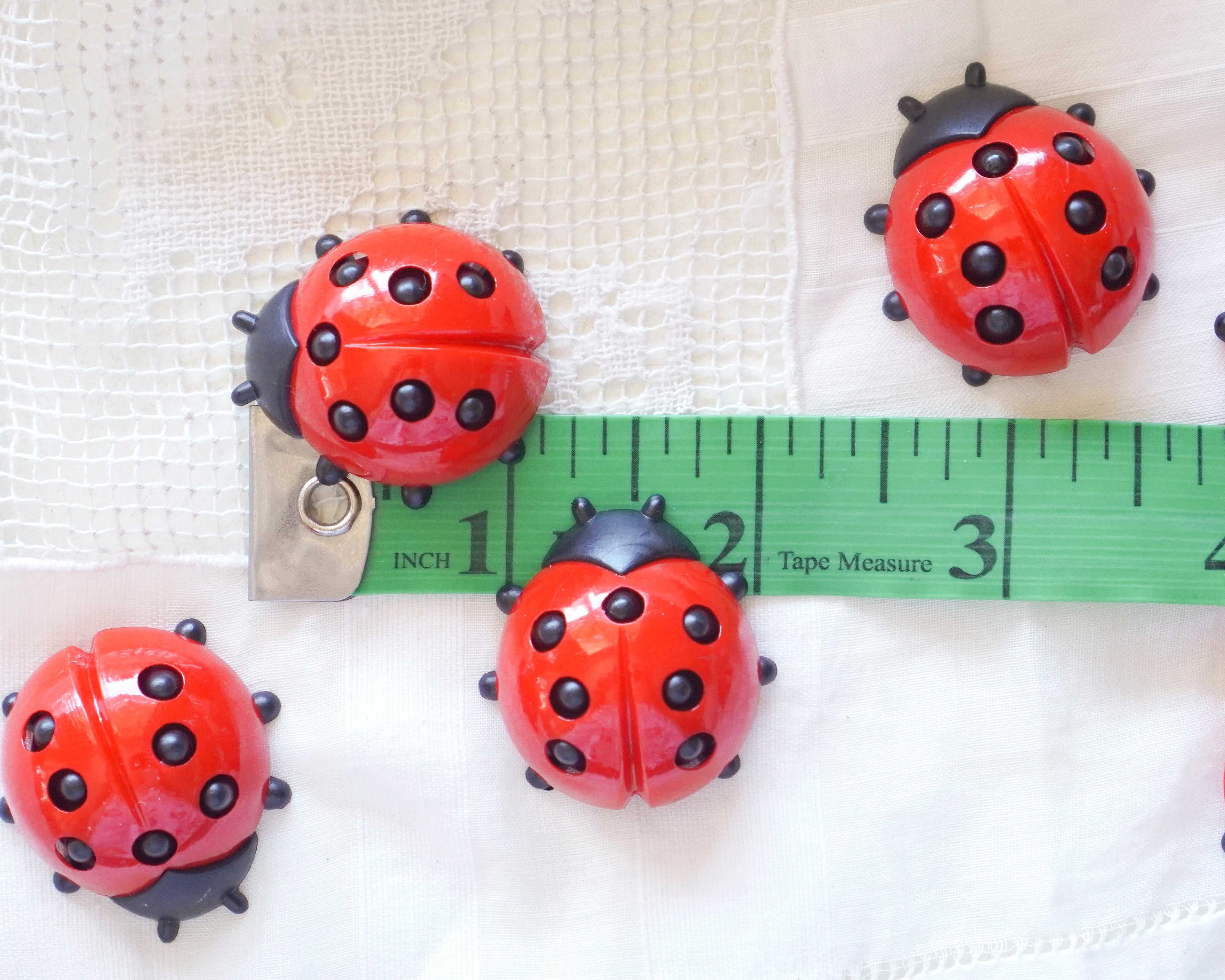 Large German Plastic Ladybugs for Crafts, 12 Pcs.