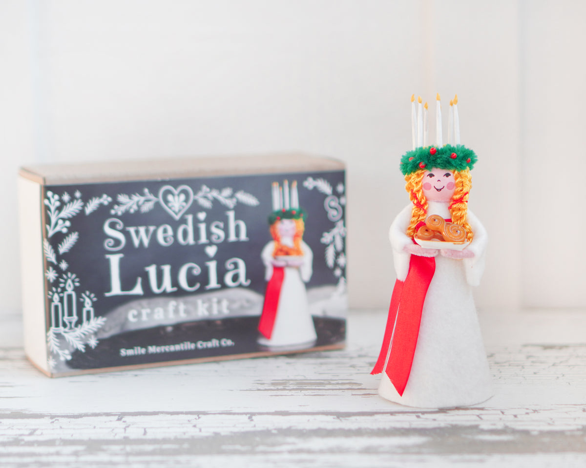 Swedish Lucia Craft Kit - DIY Mini Felt Christmas Doll