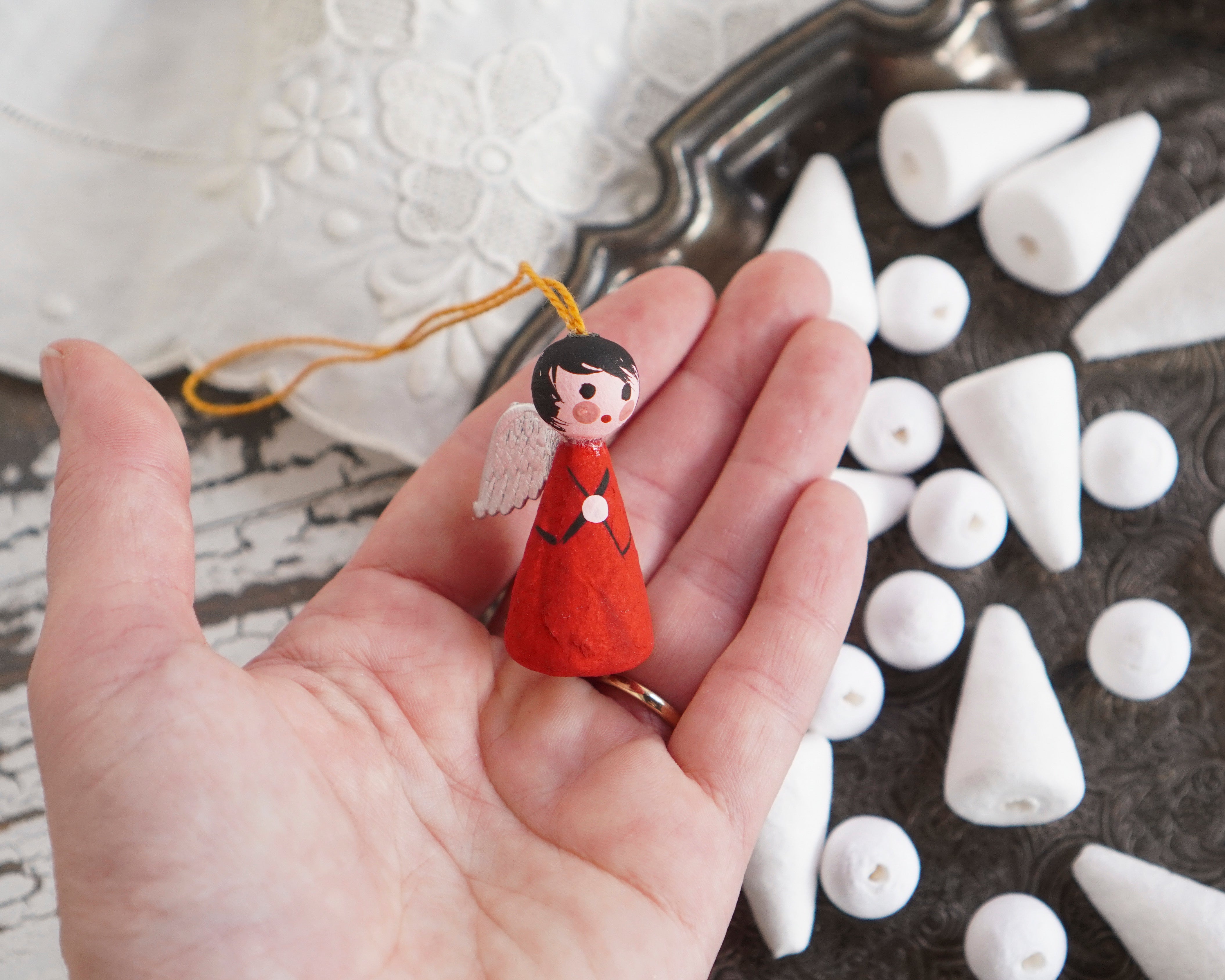 Tiny Angel Supply Pack - Spun Cotton Cones, Heads, & Mini Wings, Makes 12