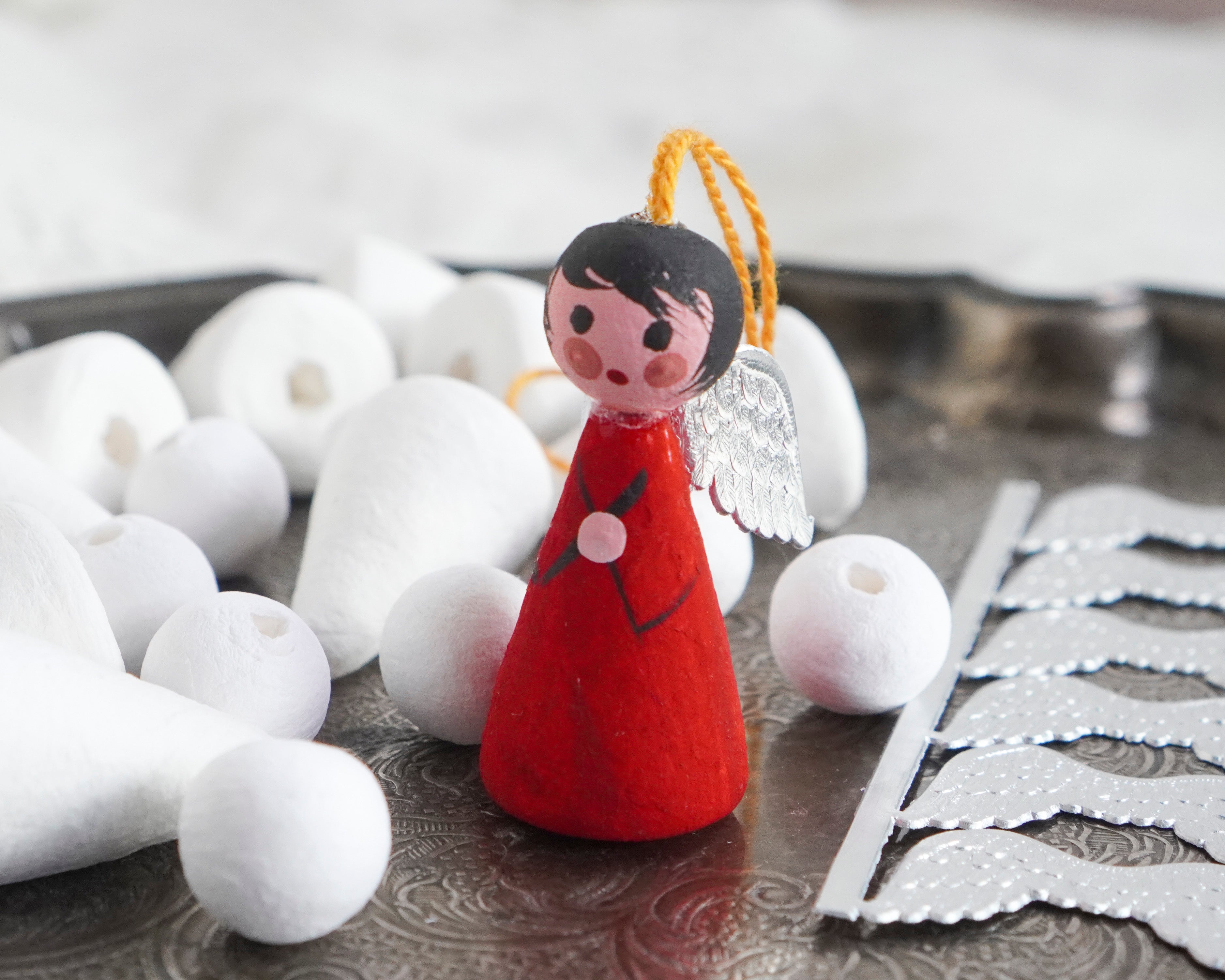 Tiny Angel Supply Pack - Spun Cotton Cones, Heads, & Mini Wings, Makes 12