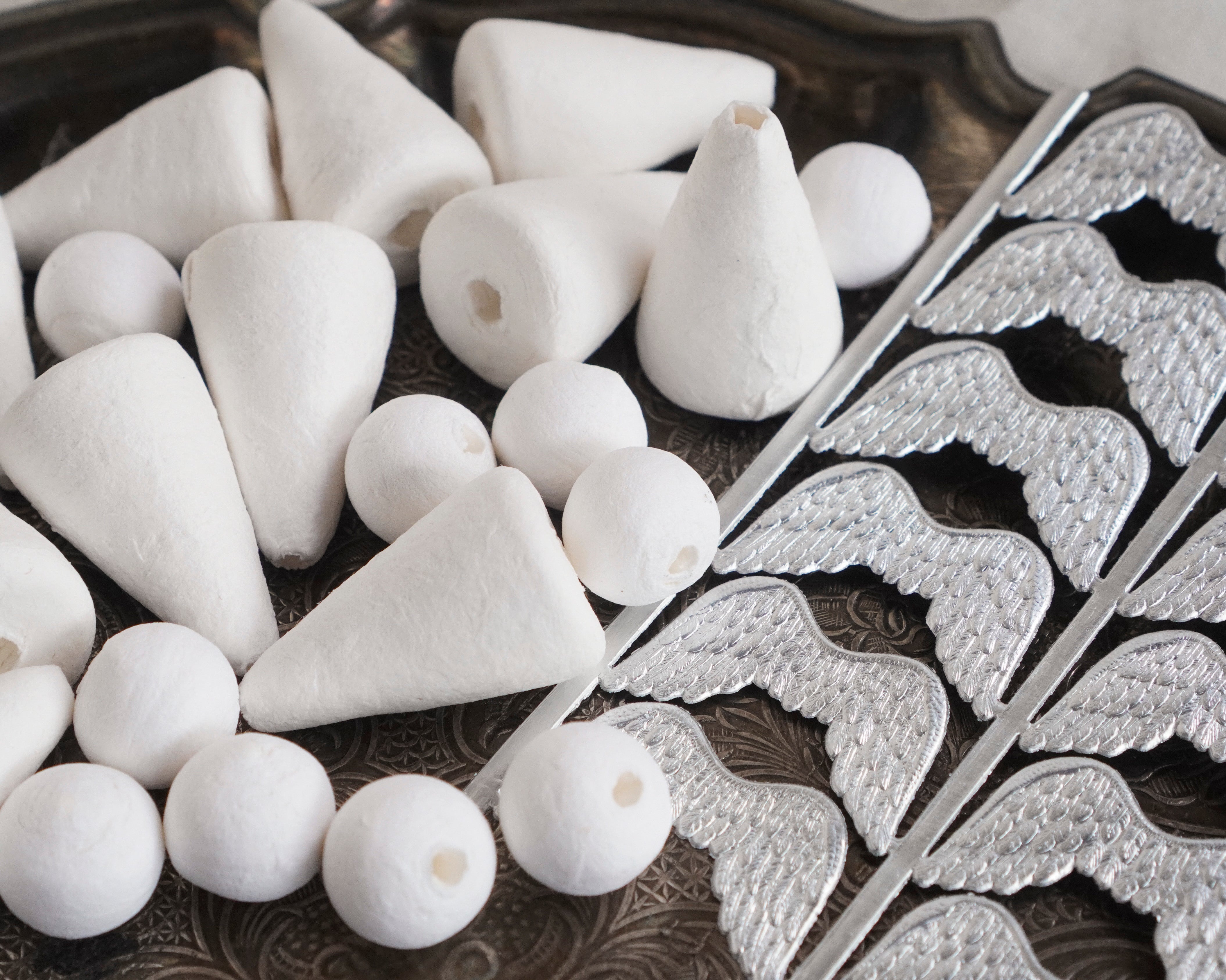 Tiny Angel Supply Pack - Spun Cotton Cones, Heads, & Mini Wings, Makes 12