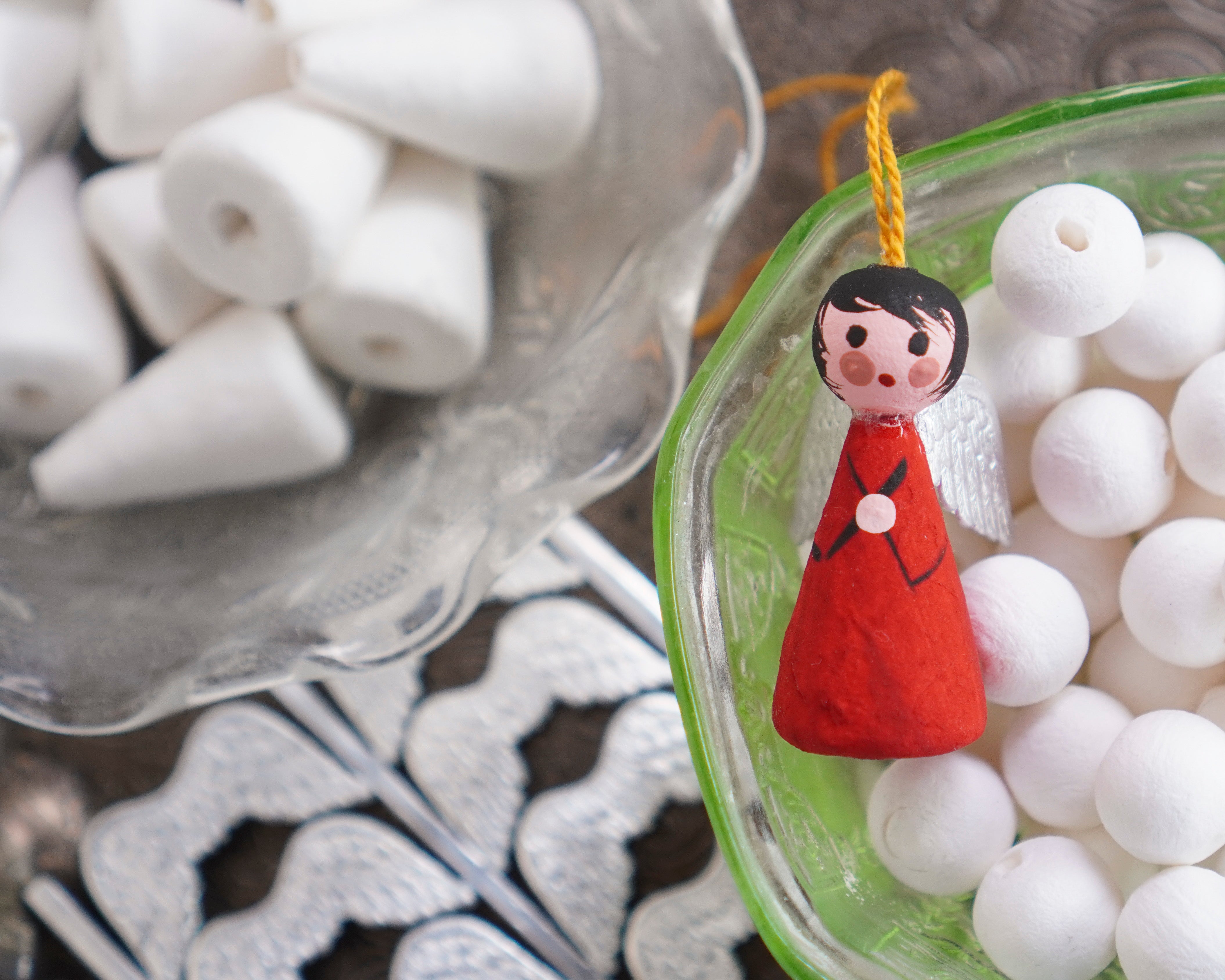 Tiny Angel Supply Pack - Spun Cotton Cones, Heads, & Mini Wings, Makes 12