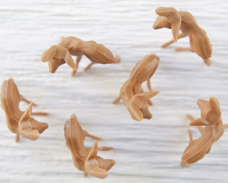 Miniature Plastic Deer - Tiny 1 1/8" German Craft Figurines