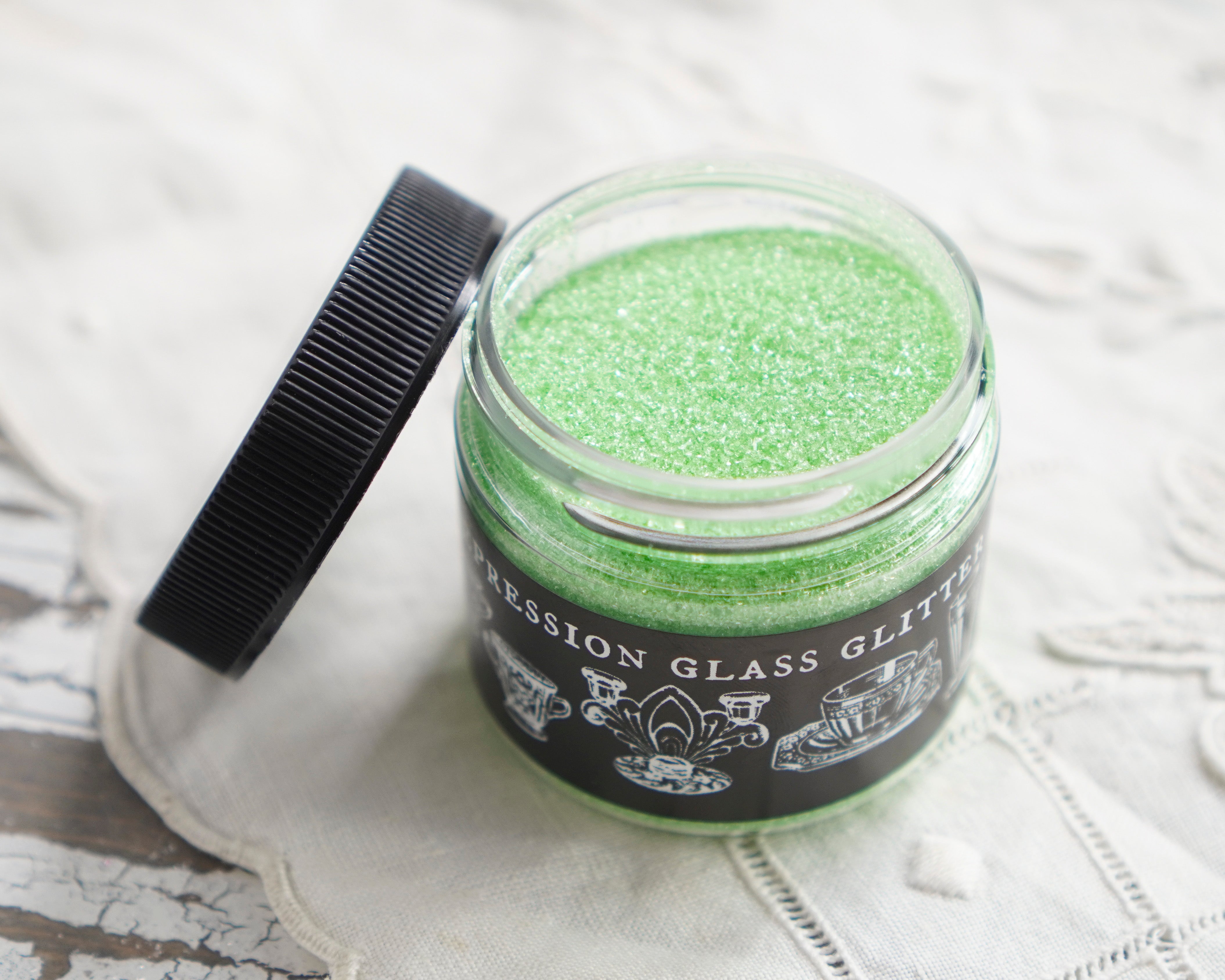 Depression Glass Glitter 2 Oz., Lime Green