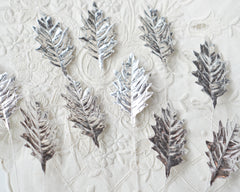 Silver Holly Leaves, 10 Pcs.
